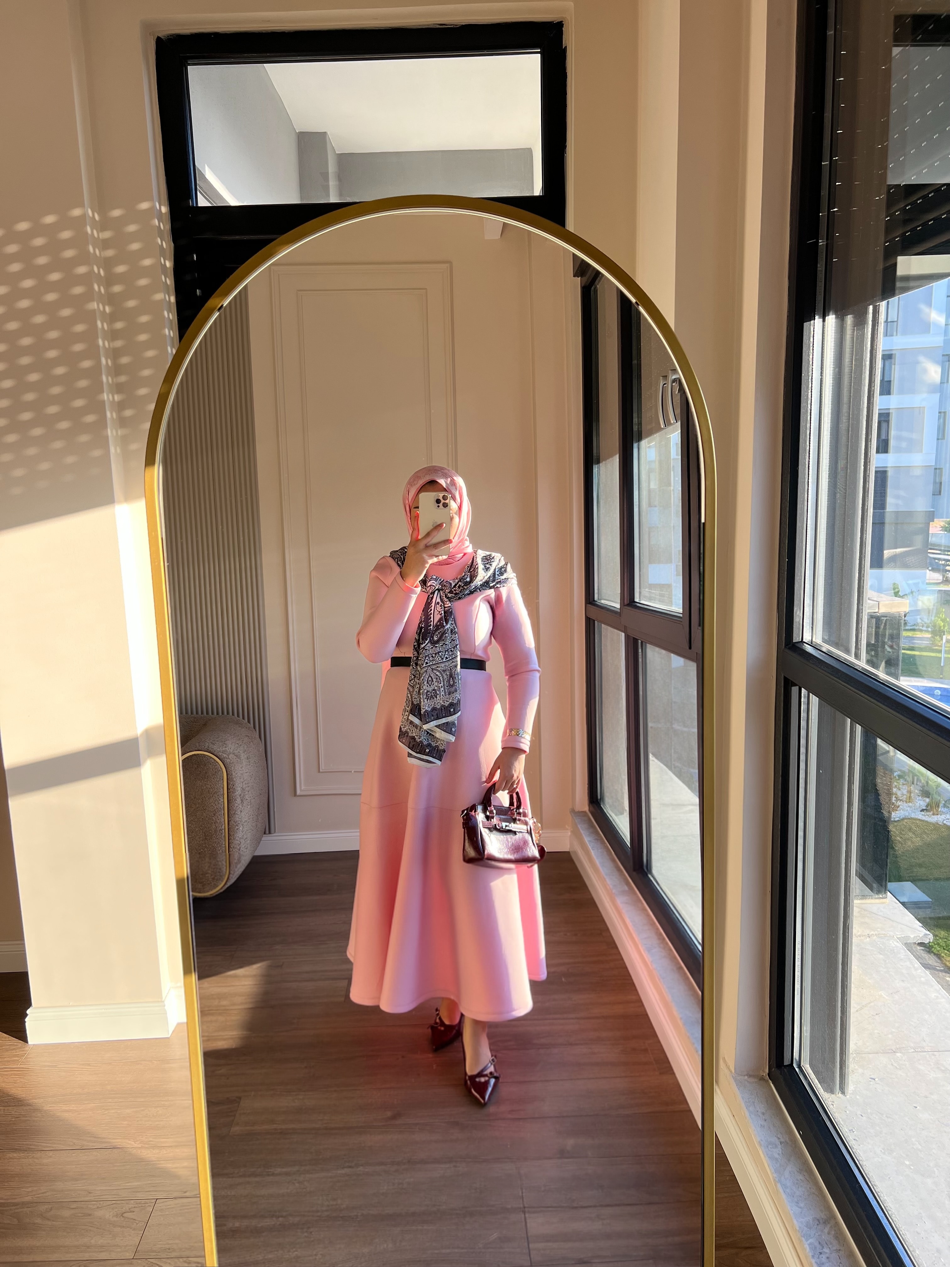 Linda Scuba Elbise Pembe 