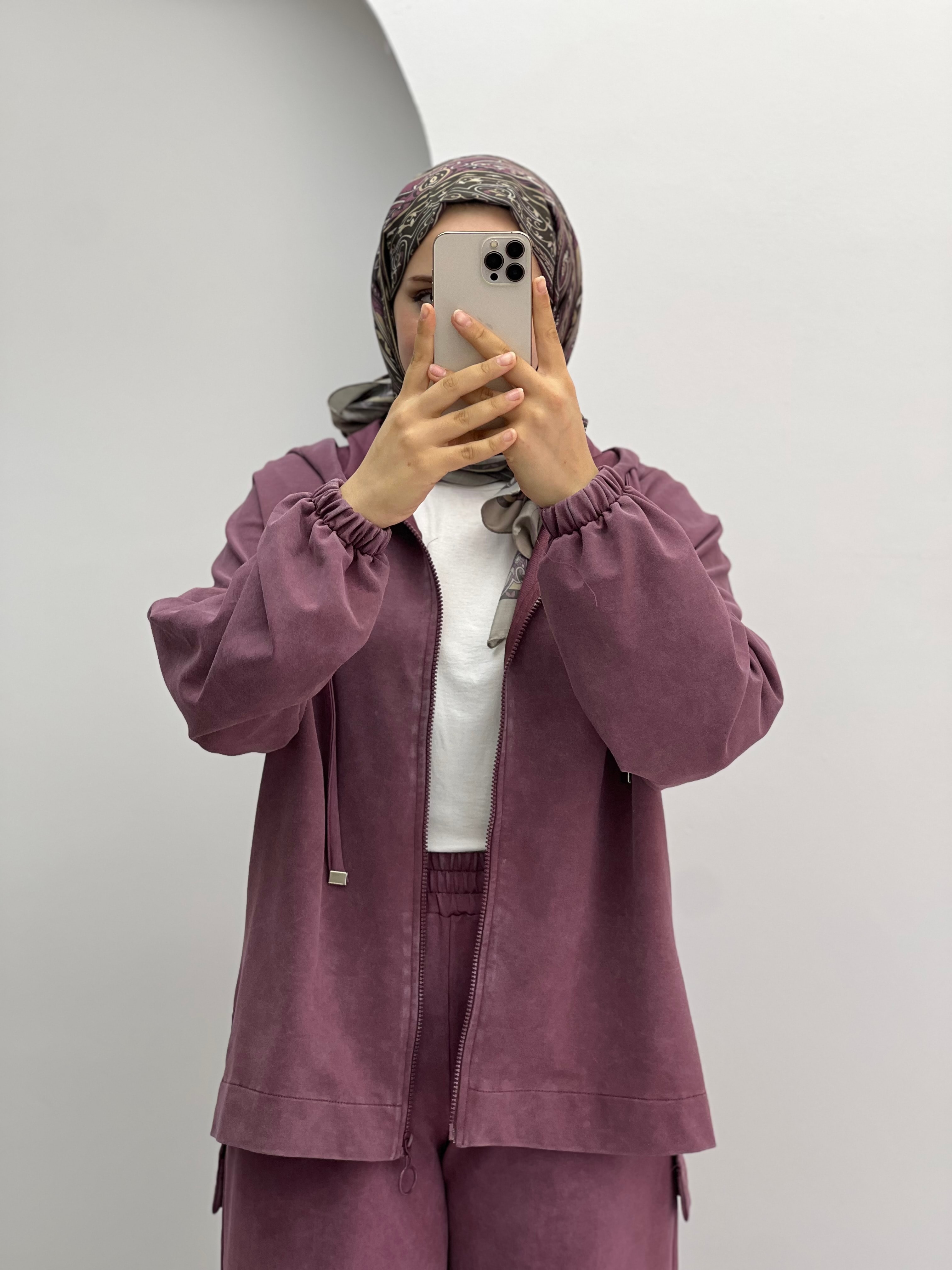 Fermuarlı Batik Eşofman Takım Soft Pembe