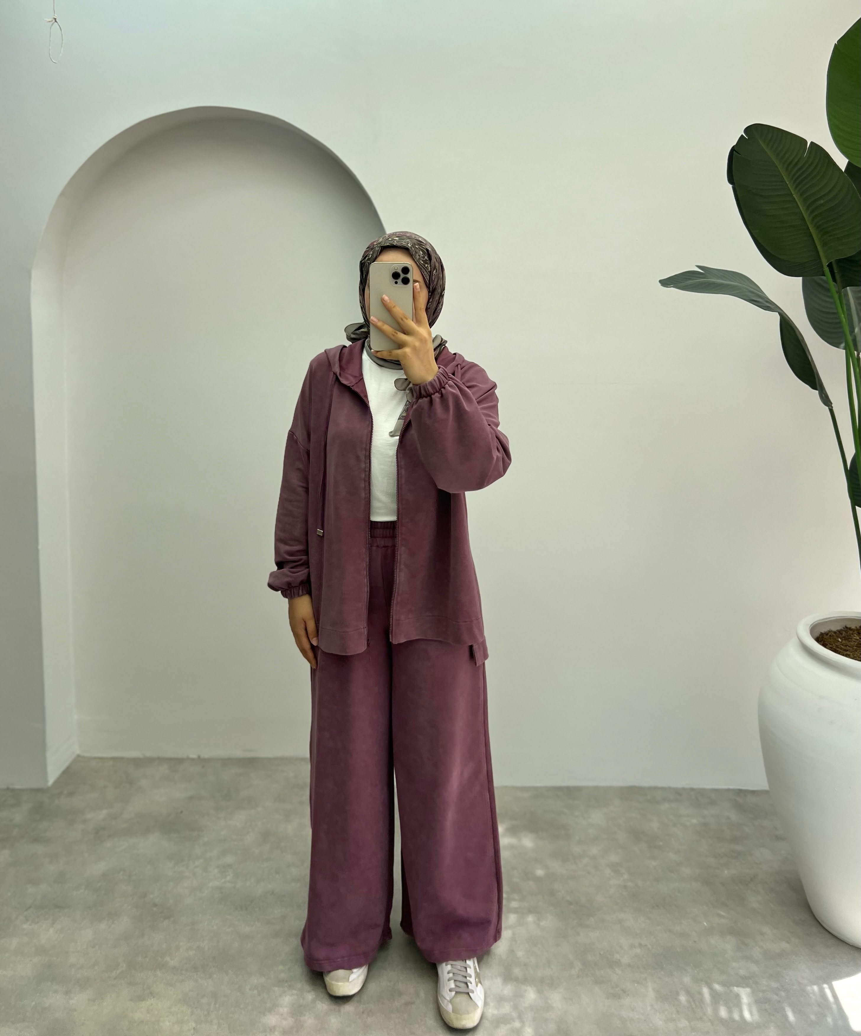 Fermuarlı Batik Eşofman Takım Soft Pembe