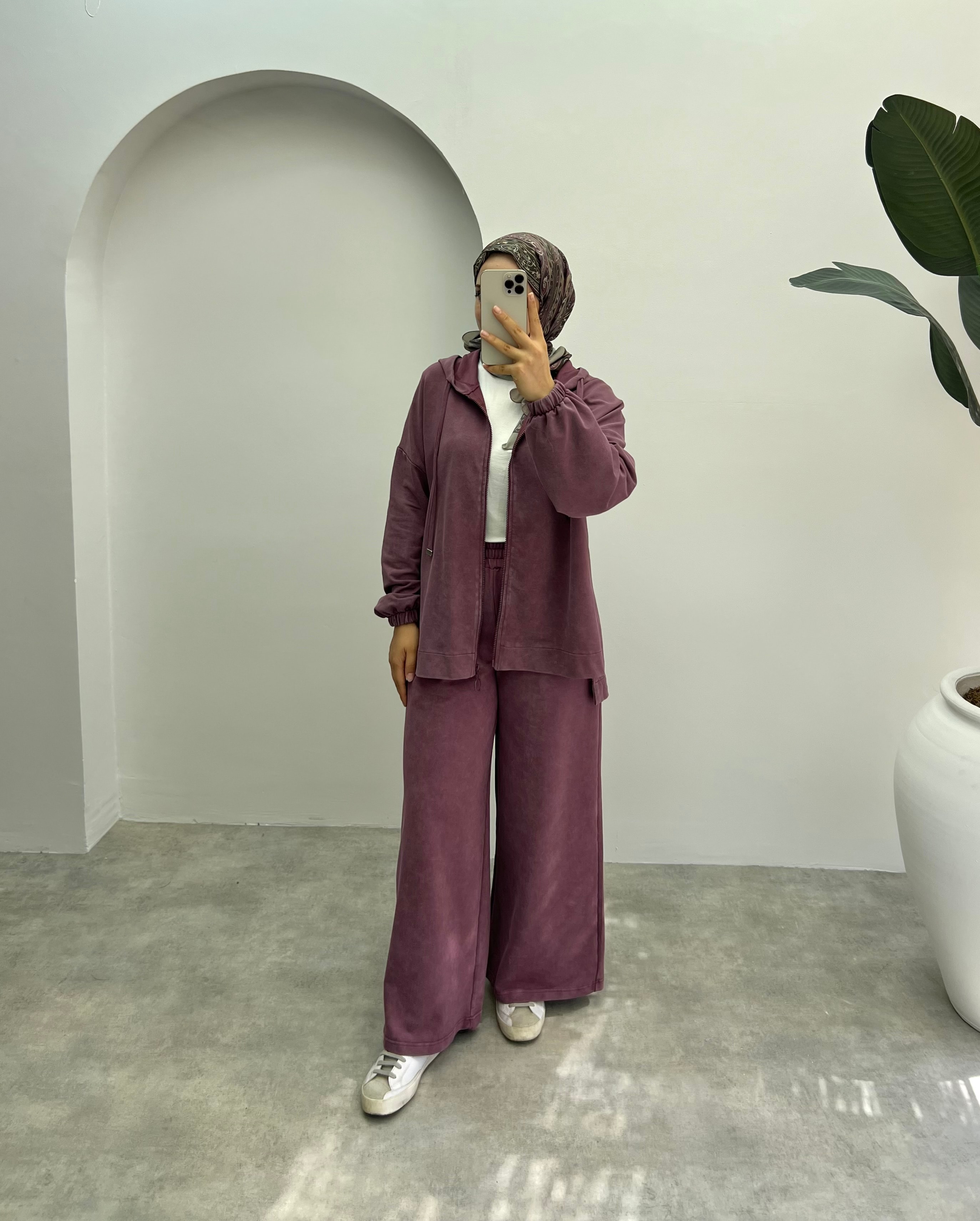 Fermuarlı Batik Eşofman Takım Soft Pembe