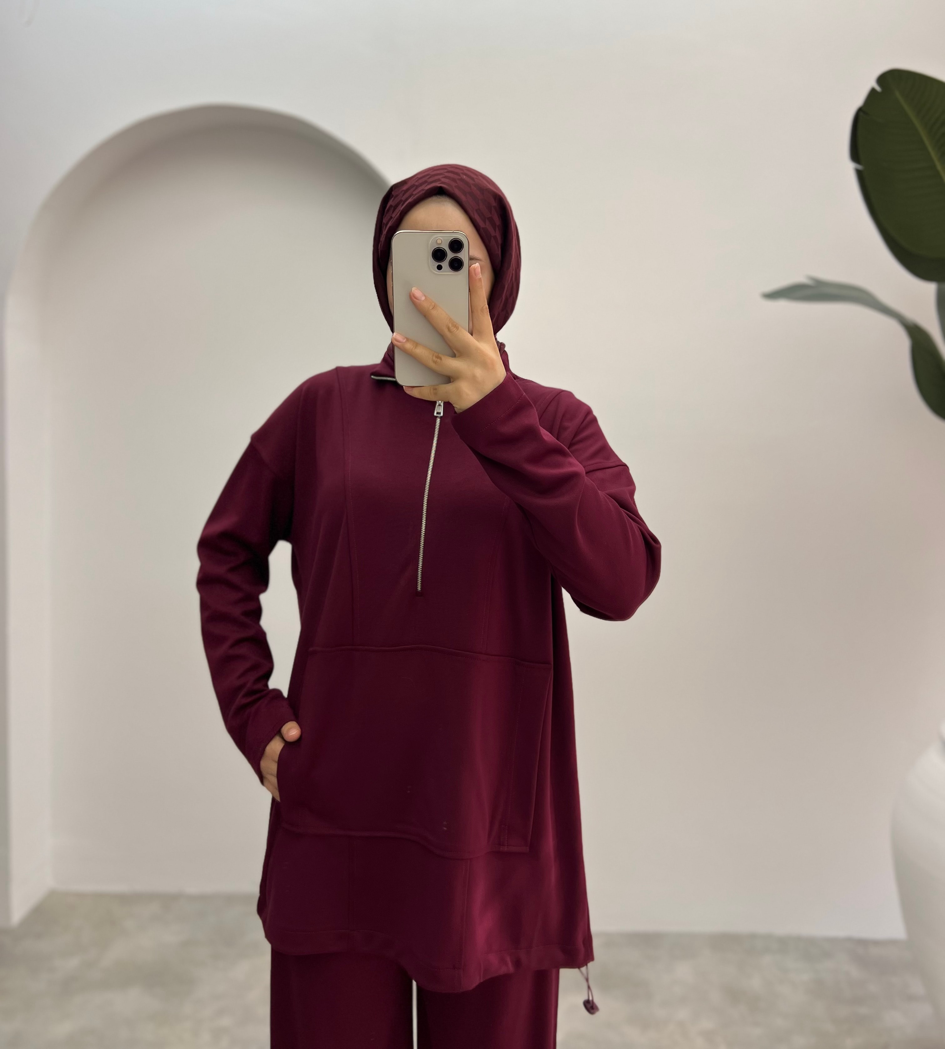 Oysh Premıum Pantolonlu Takım Bordo 