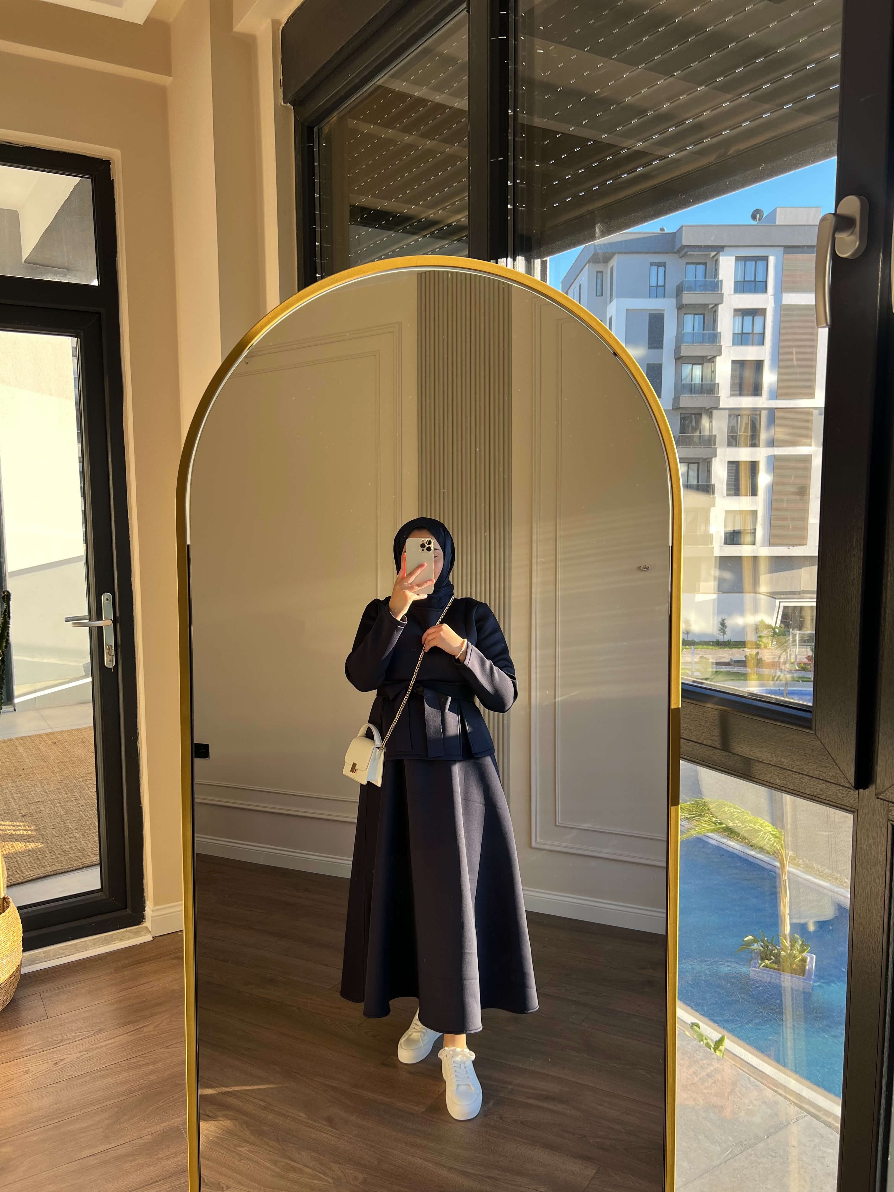 Puf Etekli Takım Lacivert 