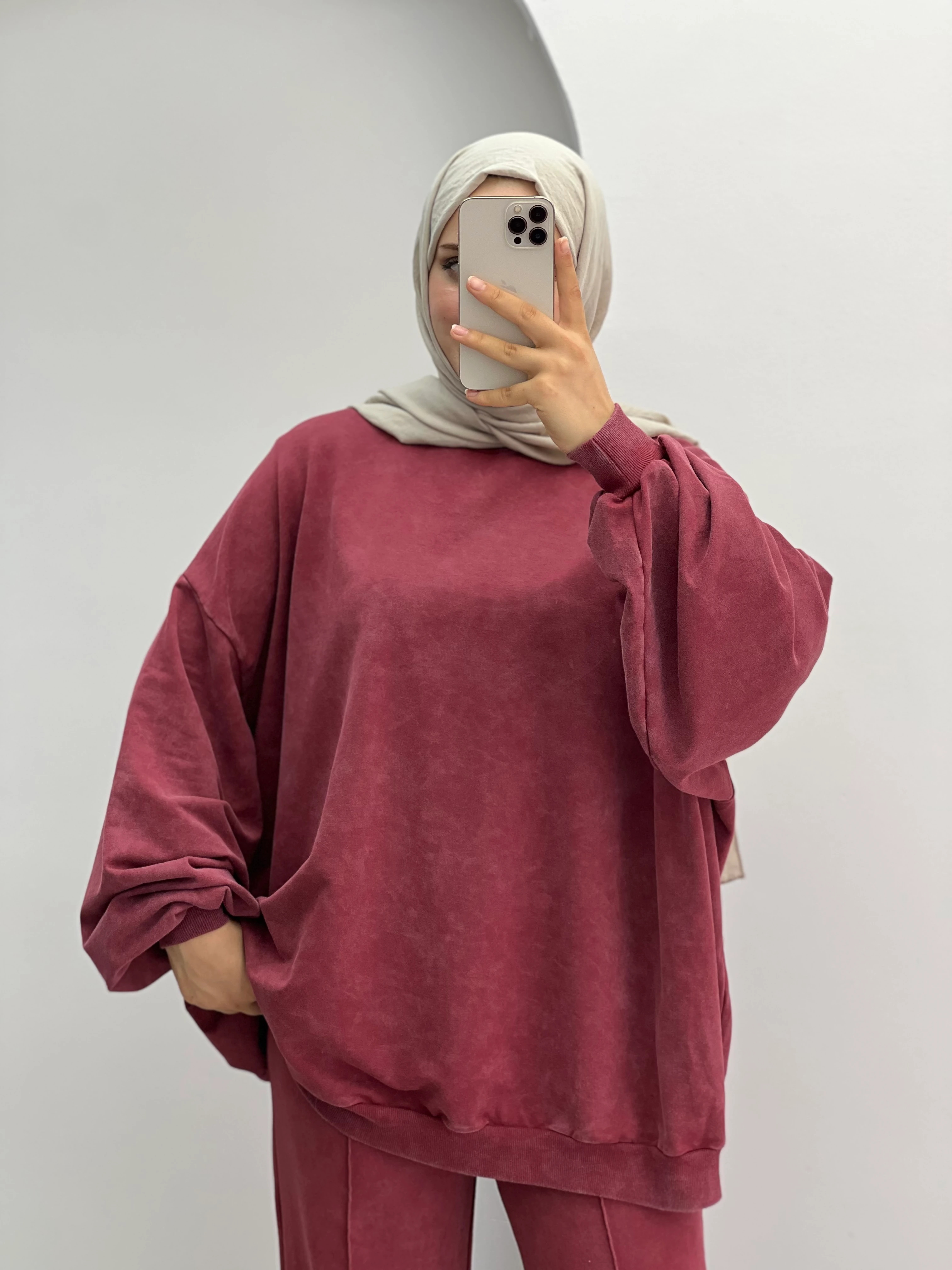 Batik Desen Oversize Pantolonlu Takım  