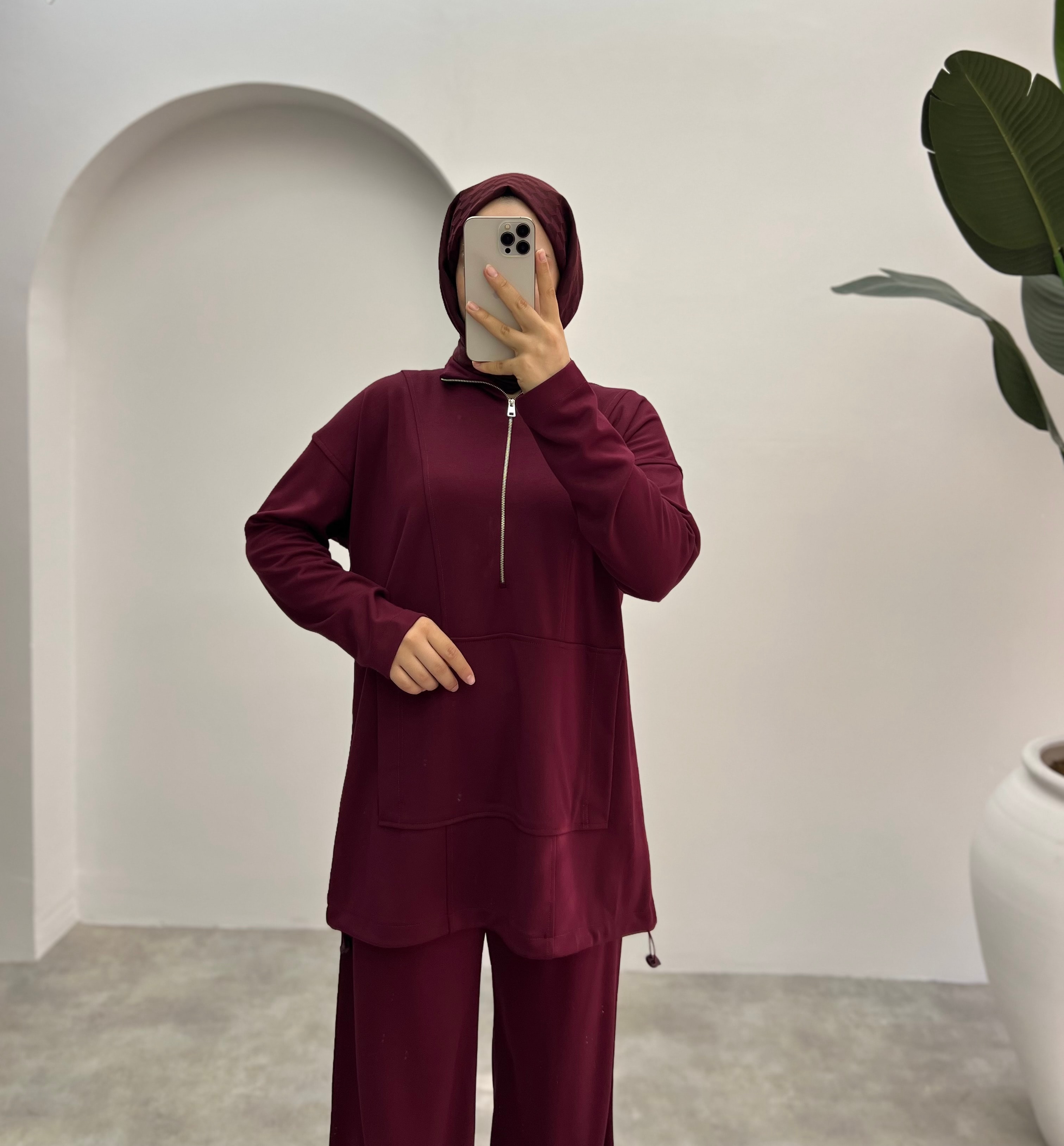 Oysh Premıum Pantolonlu Takım Bordo 