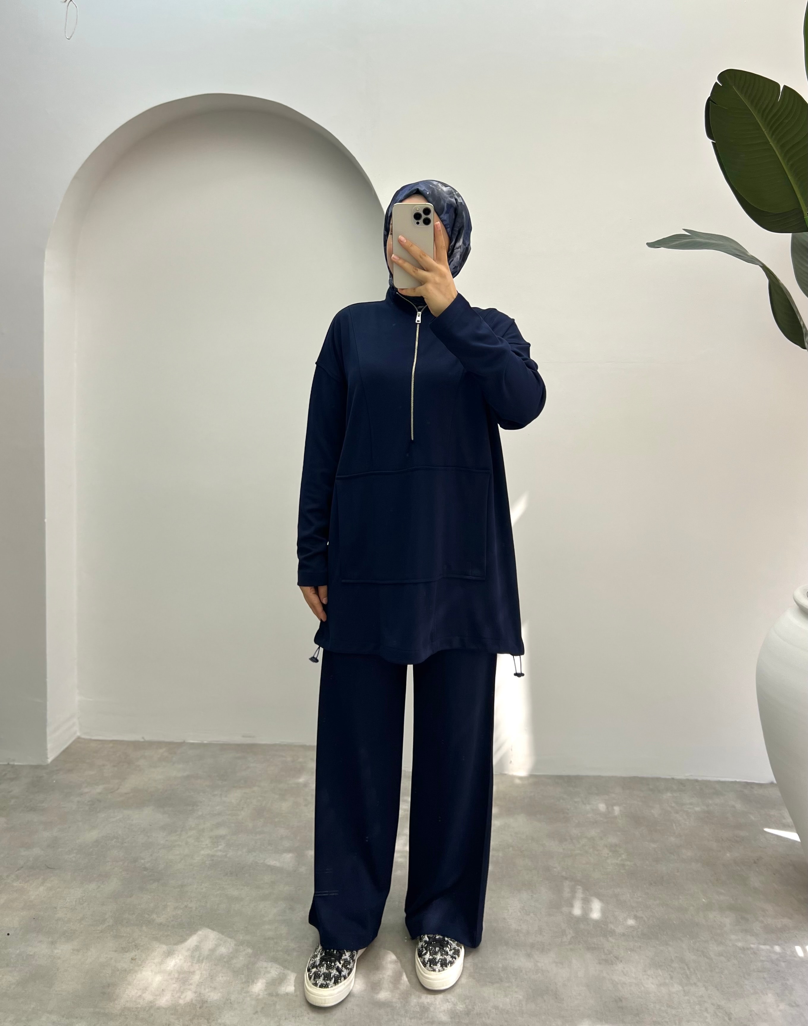Oysh Fermuarlı Premıum Pantolonlu Takım Lacivert 