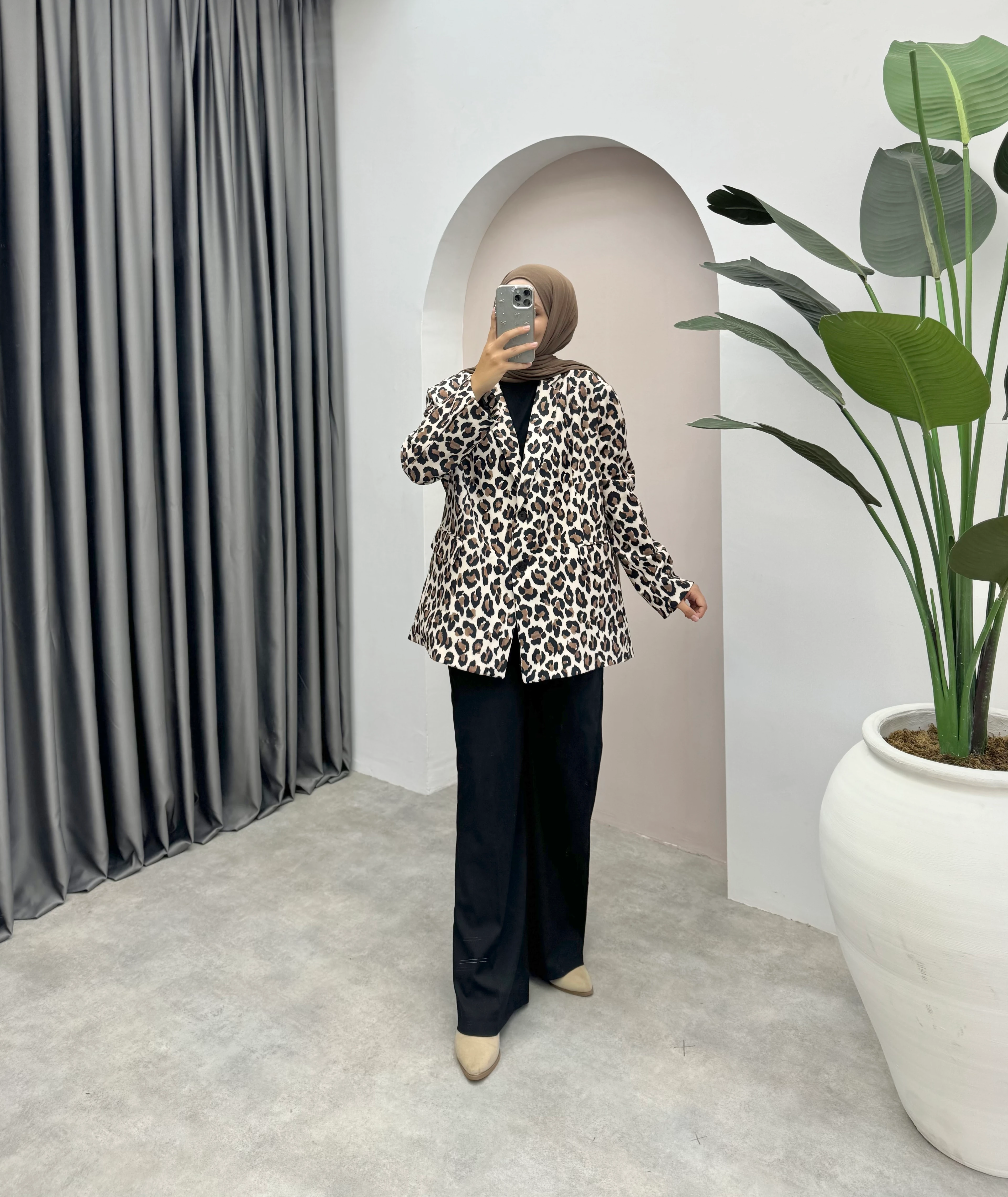 Leopar Blazer Ceket 