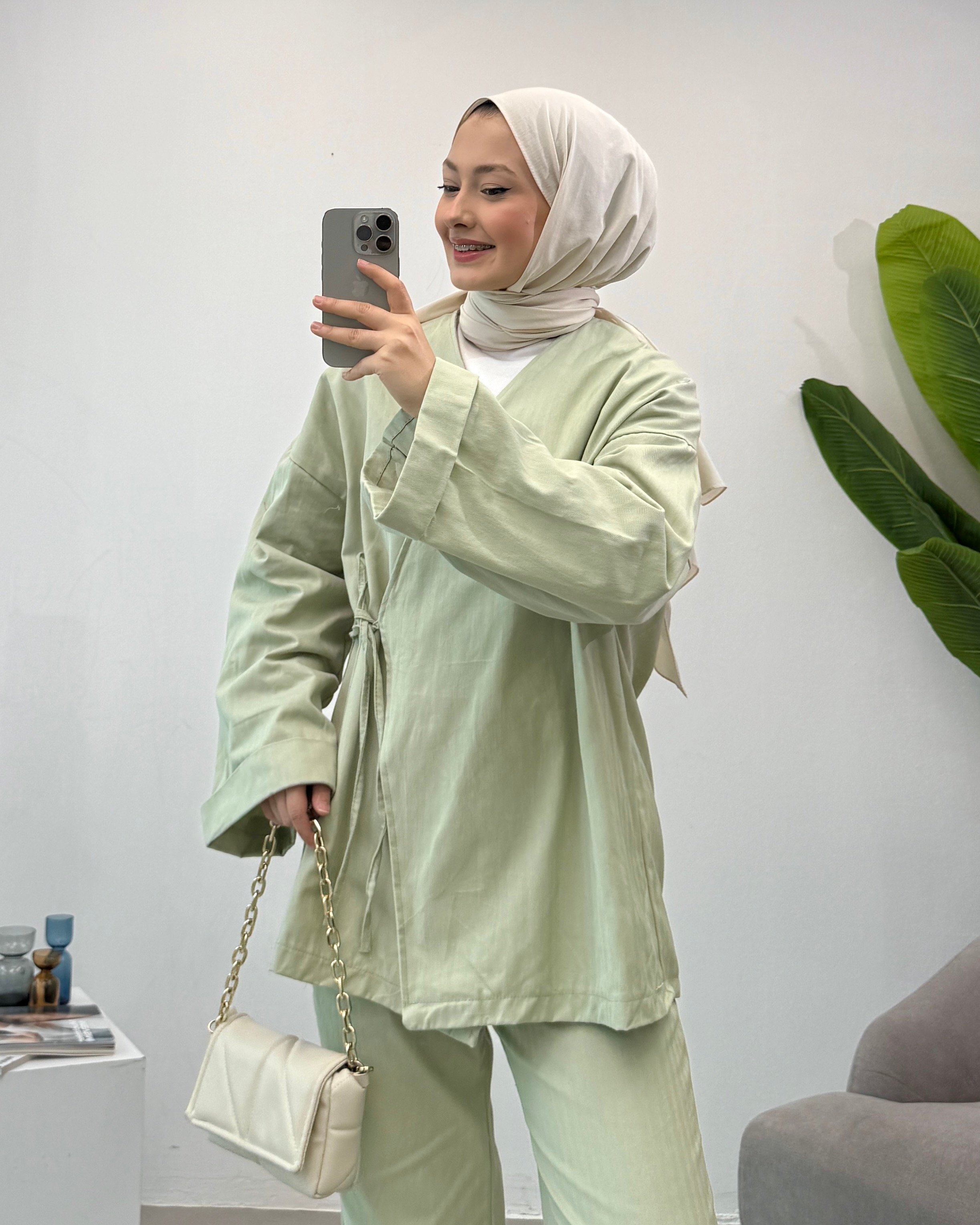 Yandan Bağlamalı Kimona Takım