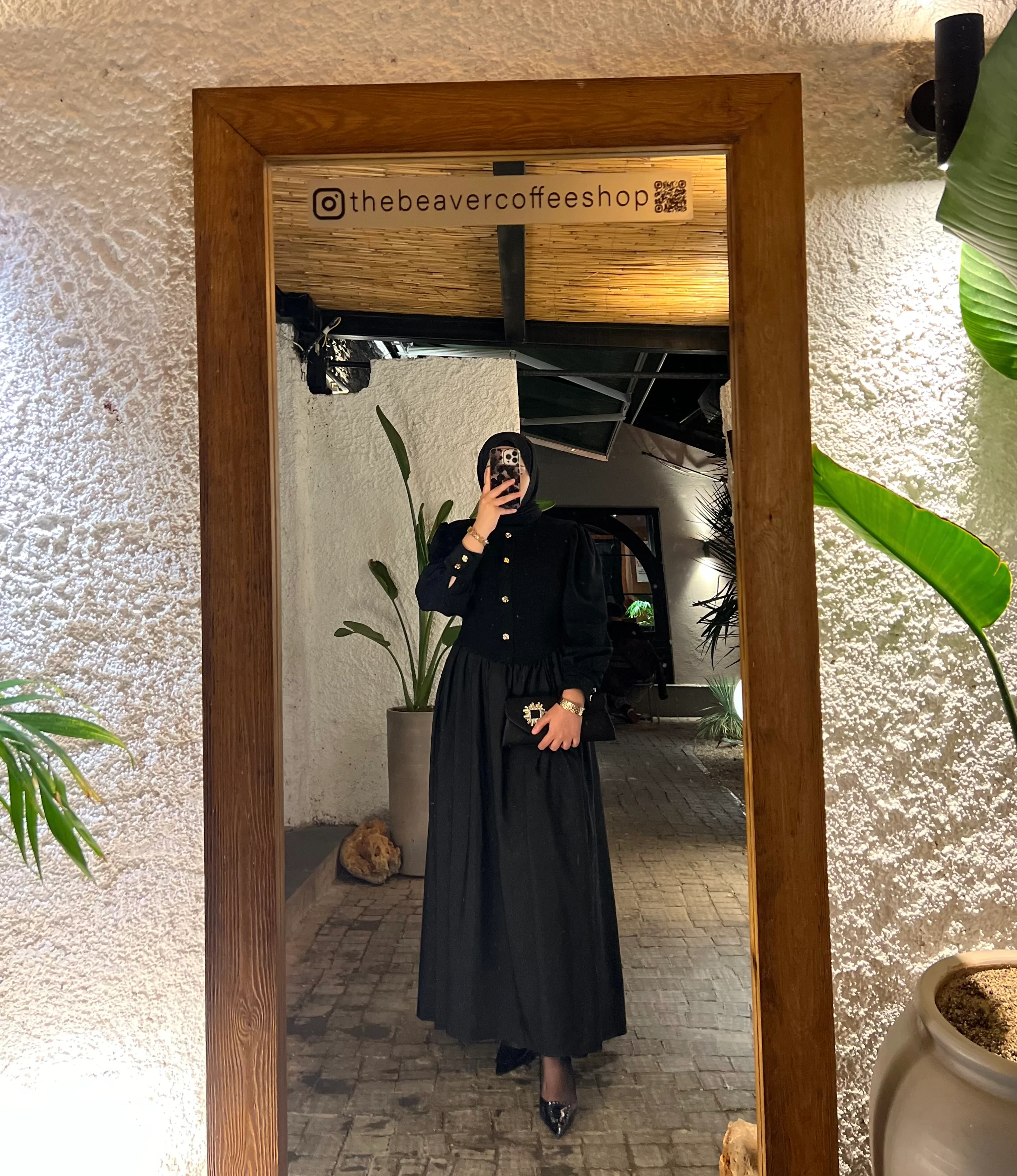 Gold Düğmeli Premium Elbise 