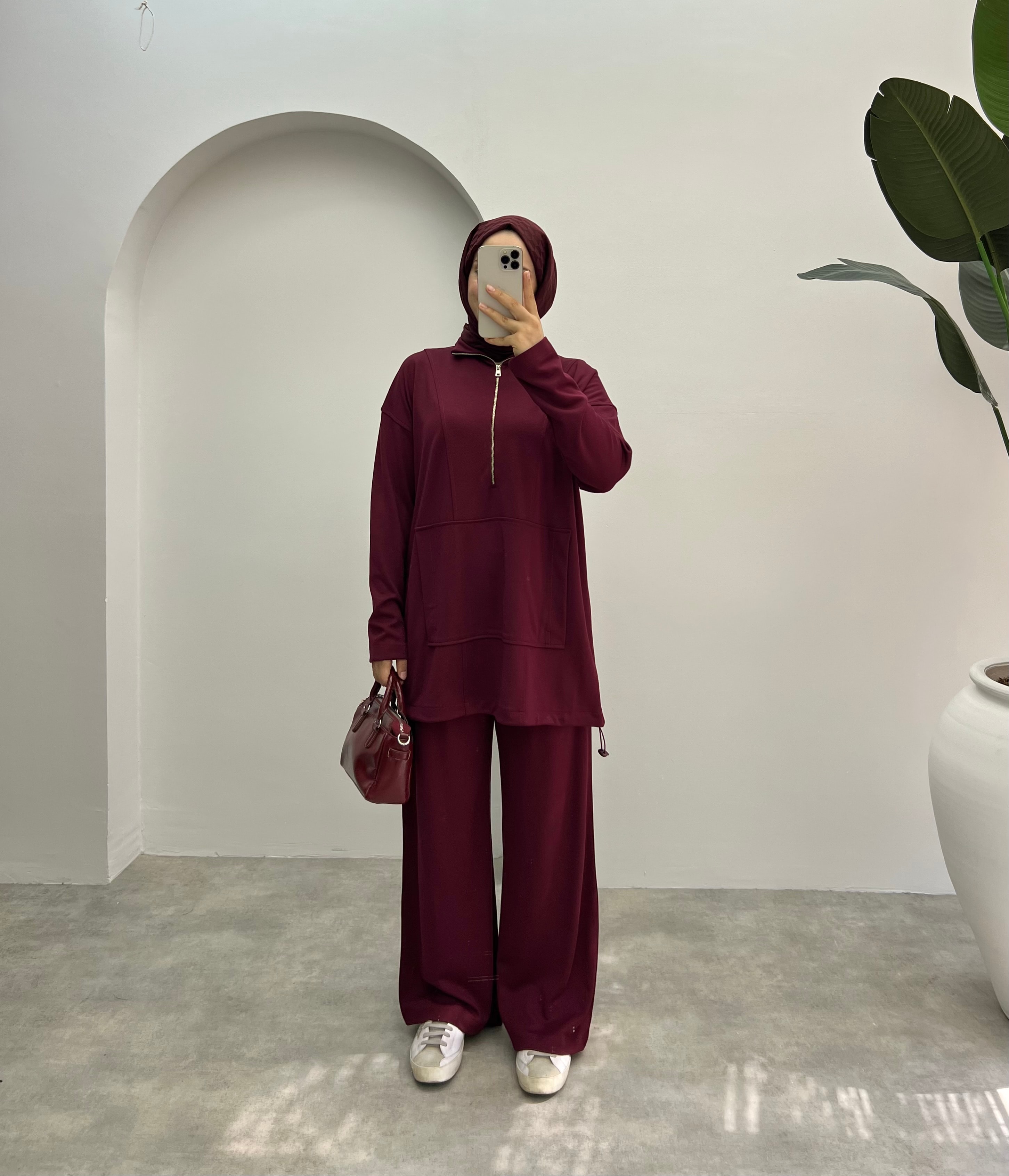 Oysh Premıum Pantolonlu Takım Bordo 