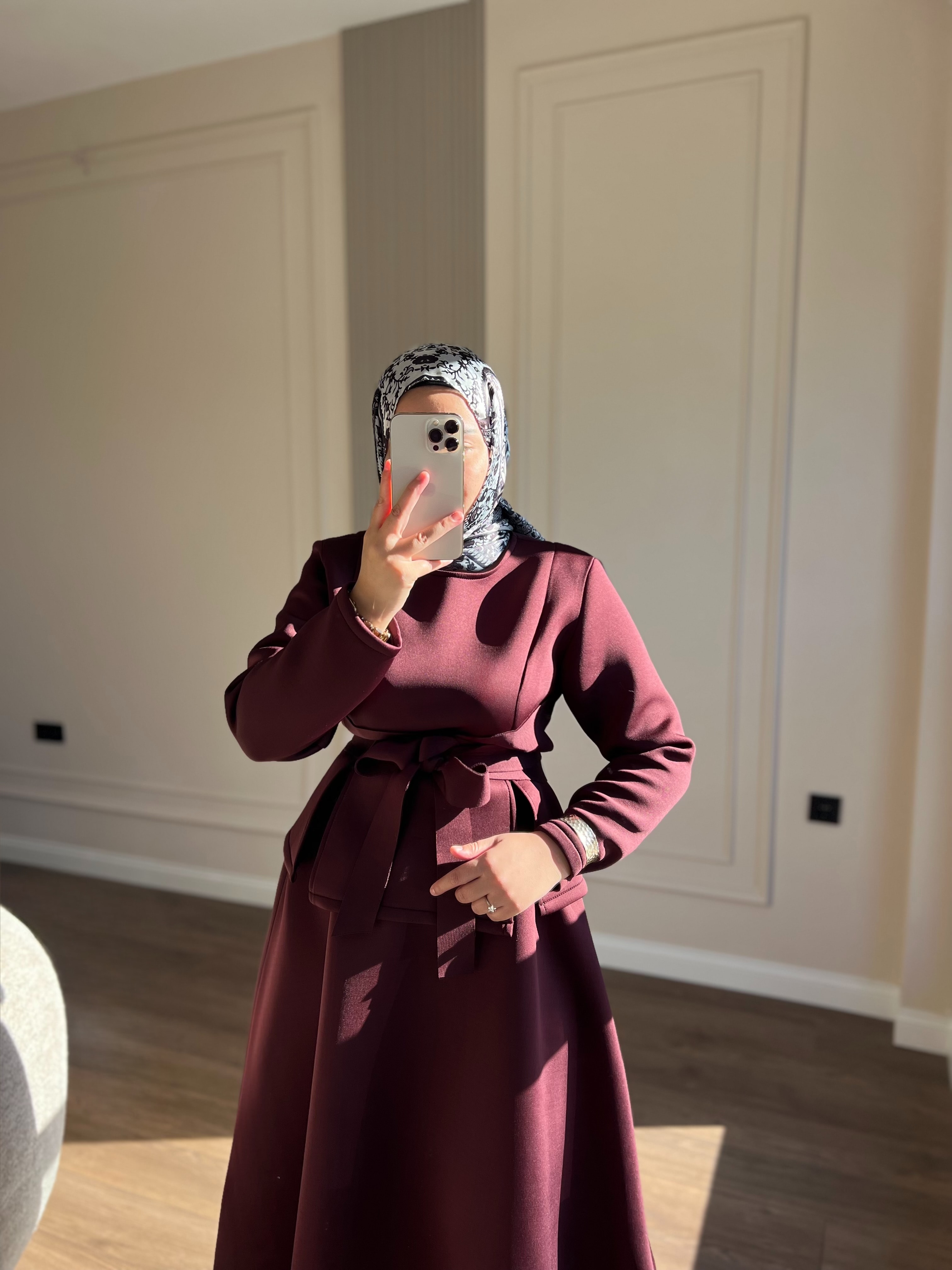 Puf Etekli Takım Bordo 