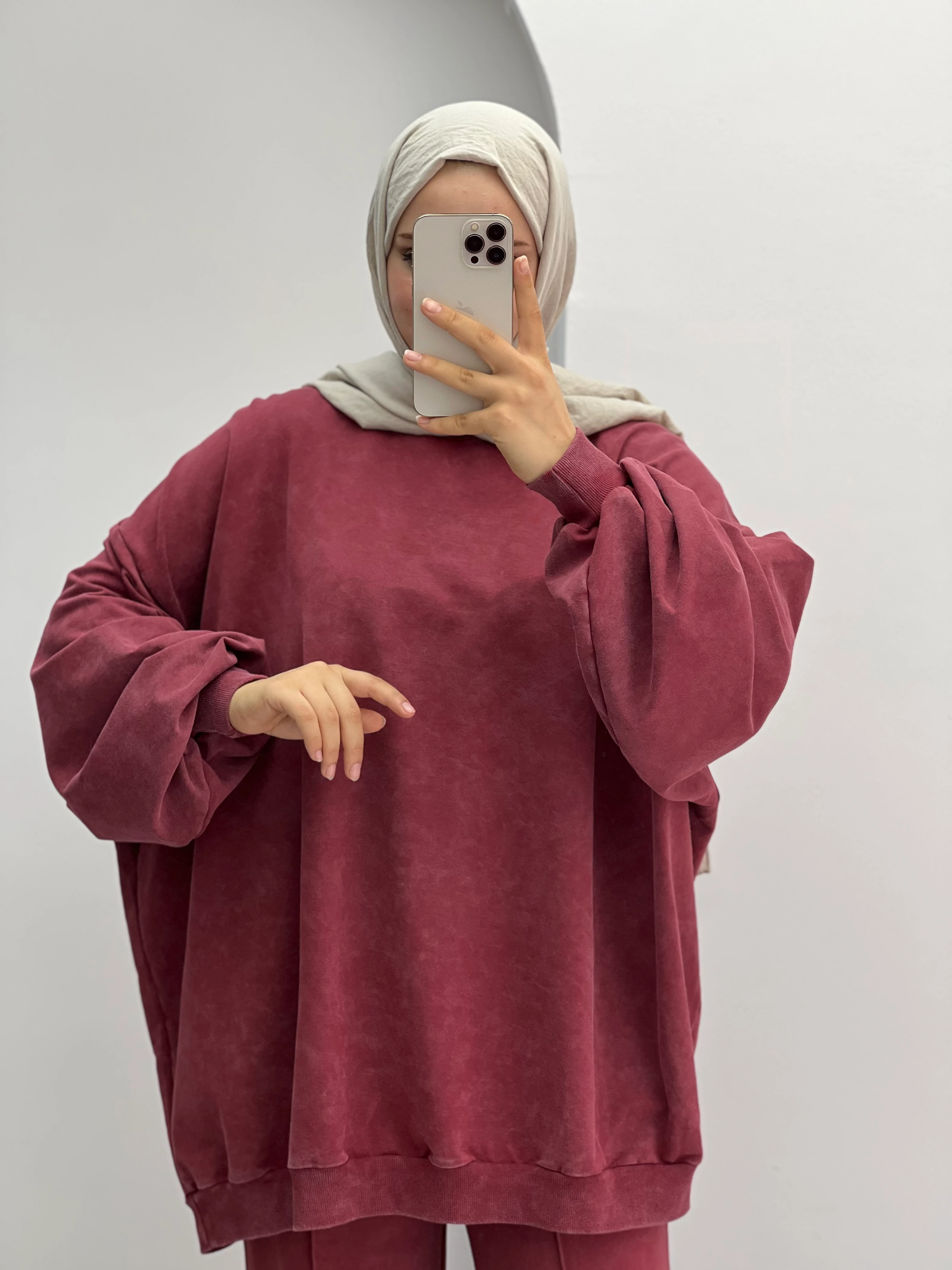 Batik Desen Oversize Pantolonlu Takım  