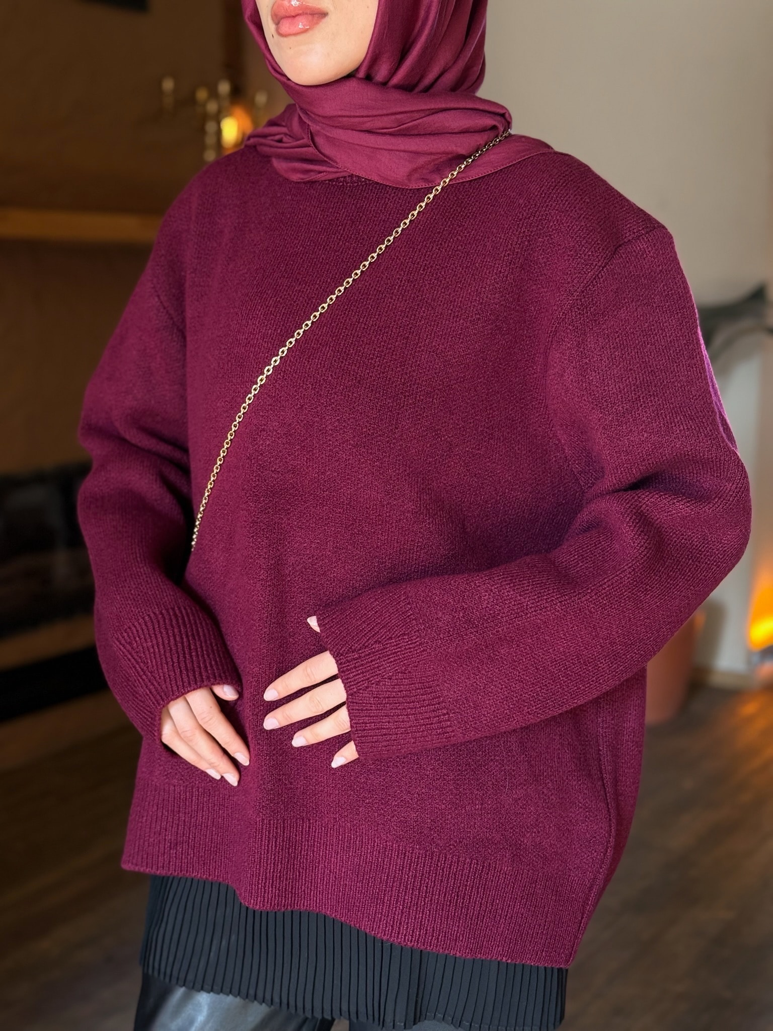 Oversize  Kazak Vişne