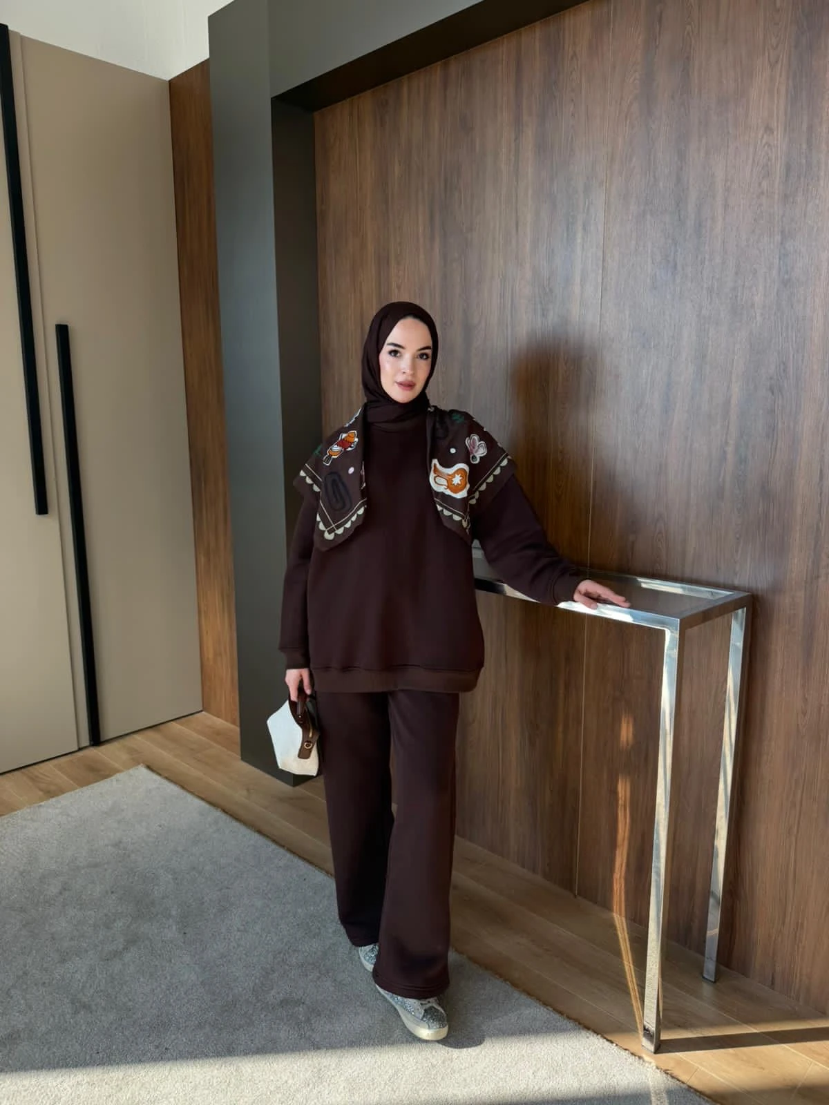 Lena Basic Eşofman Takımı Kahverengi 