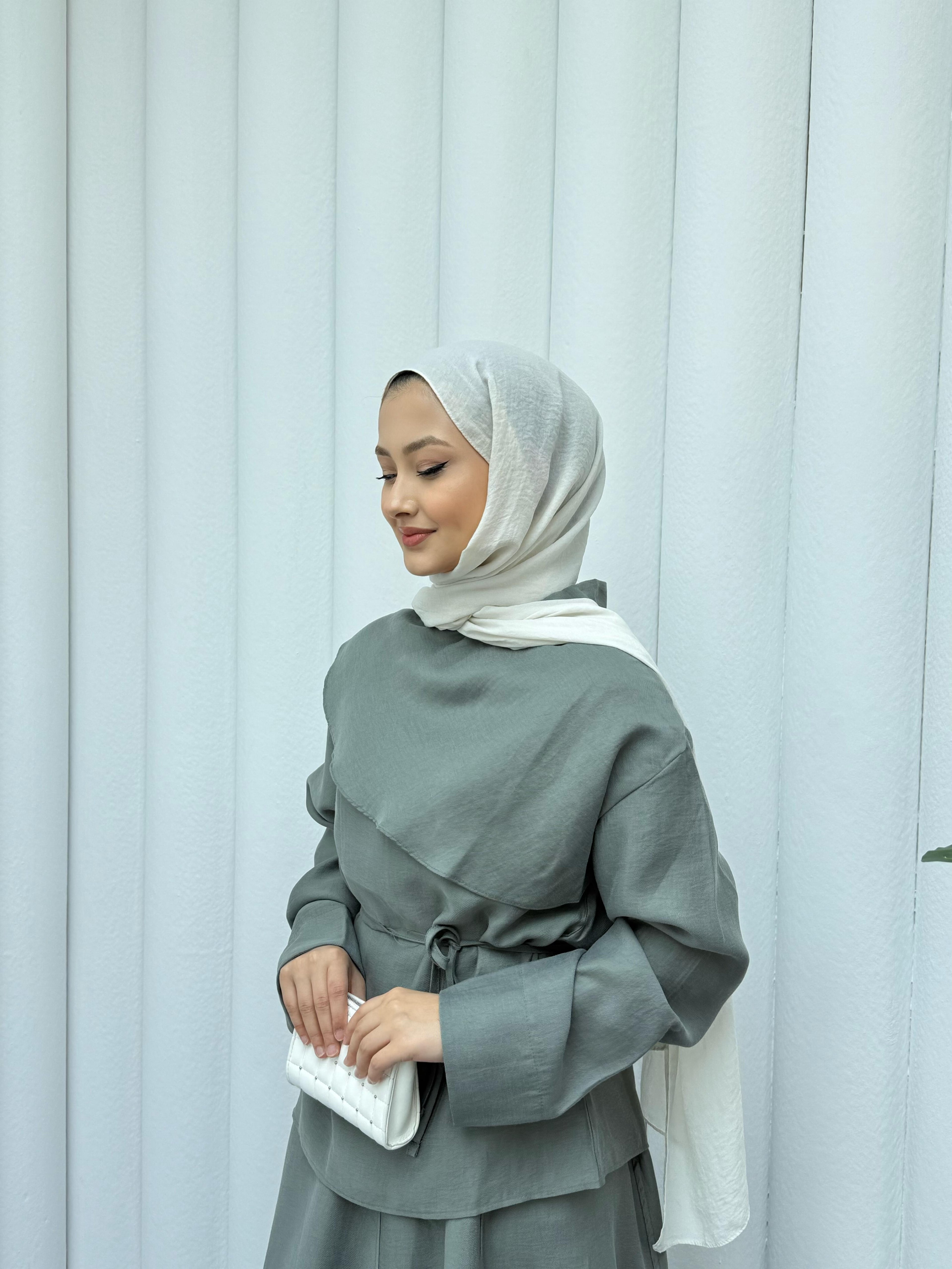 Pelerin Detaylı Etek Takım - Mint Yeşili