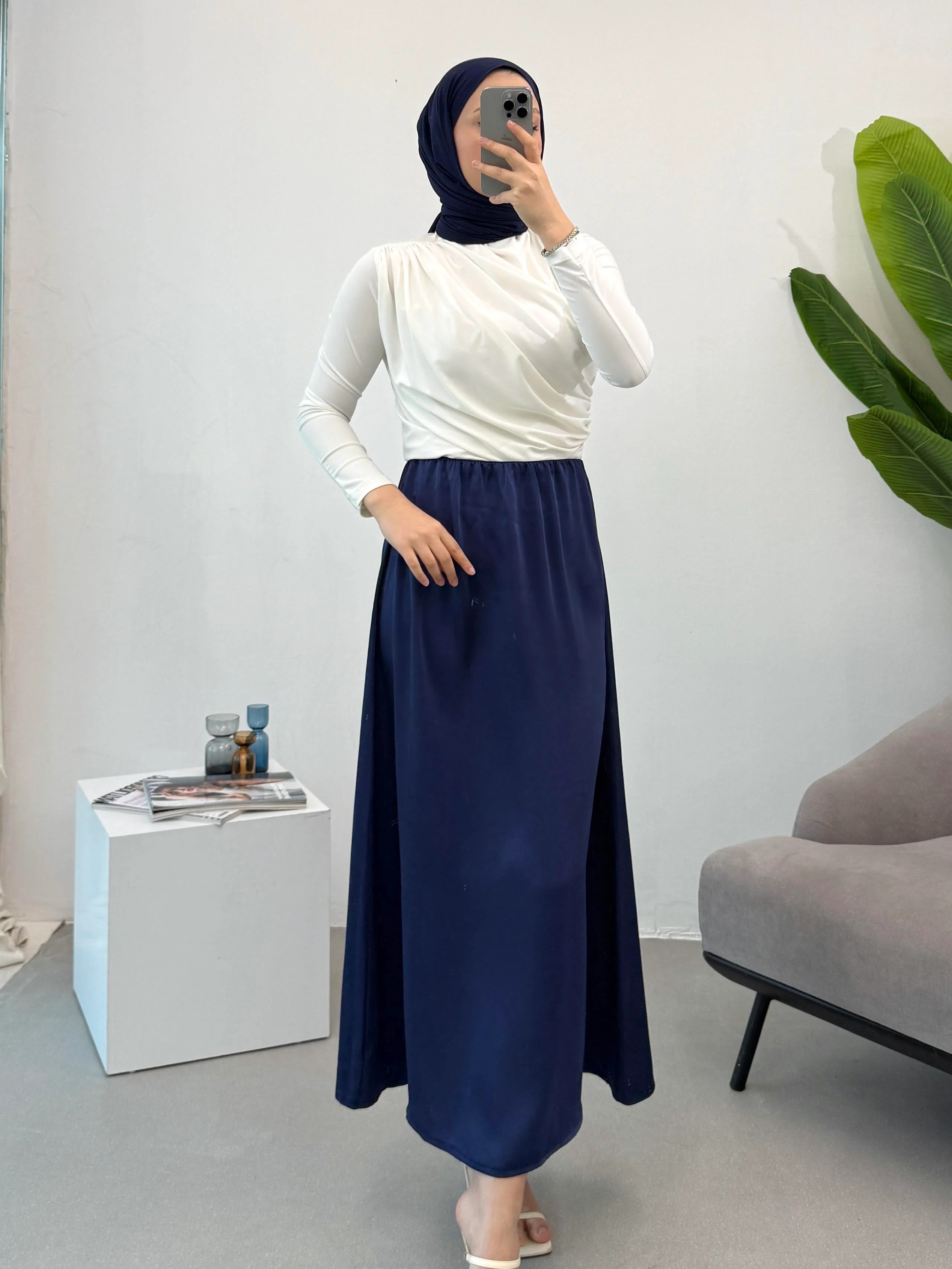 Saten Etek  - Lacivert