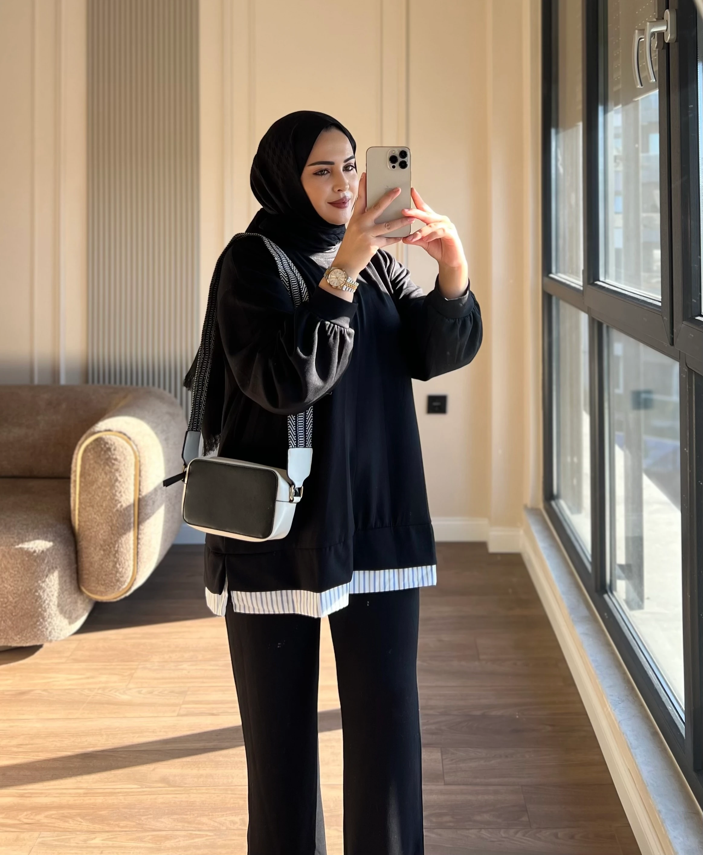 Gömlek Detaylı Oysh Takım Siyah 