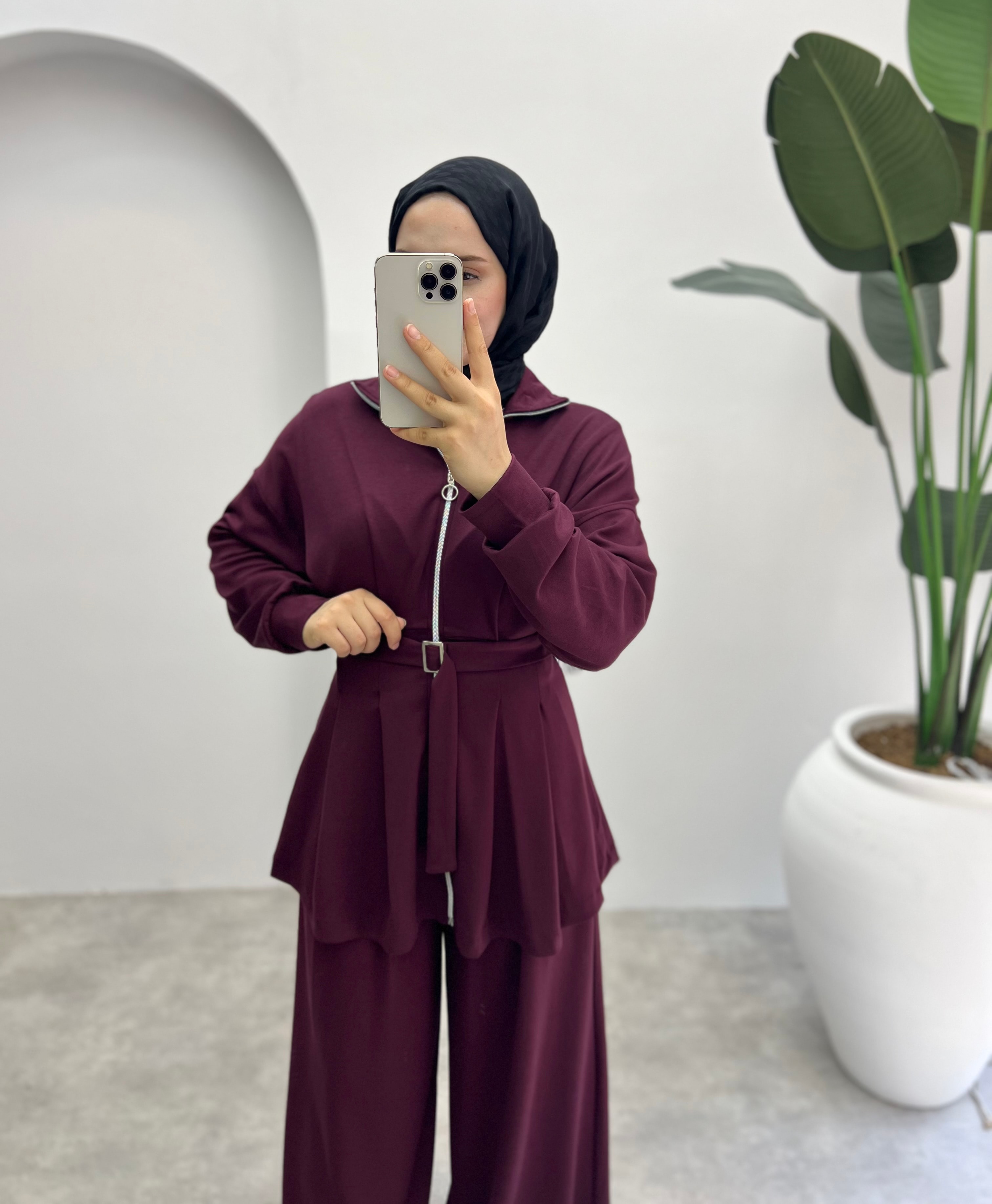 Lia Kemerli Oysho Takım Bordo 