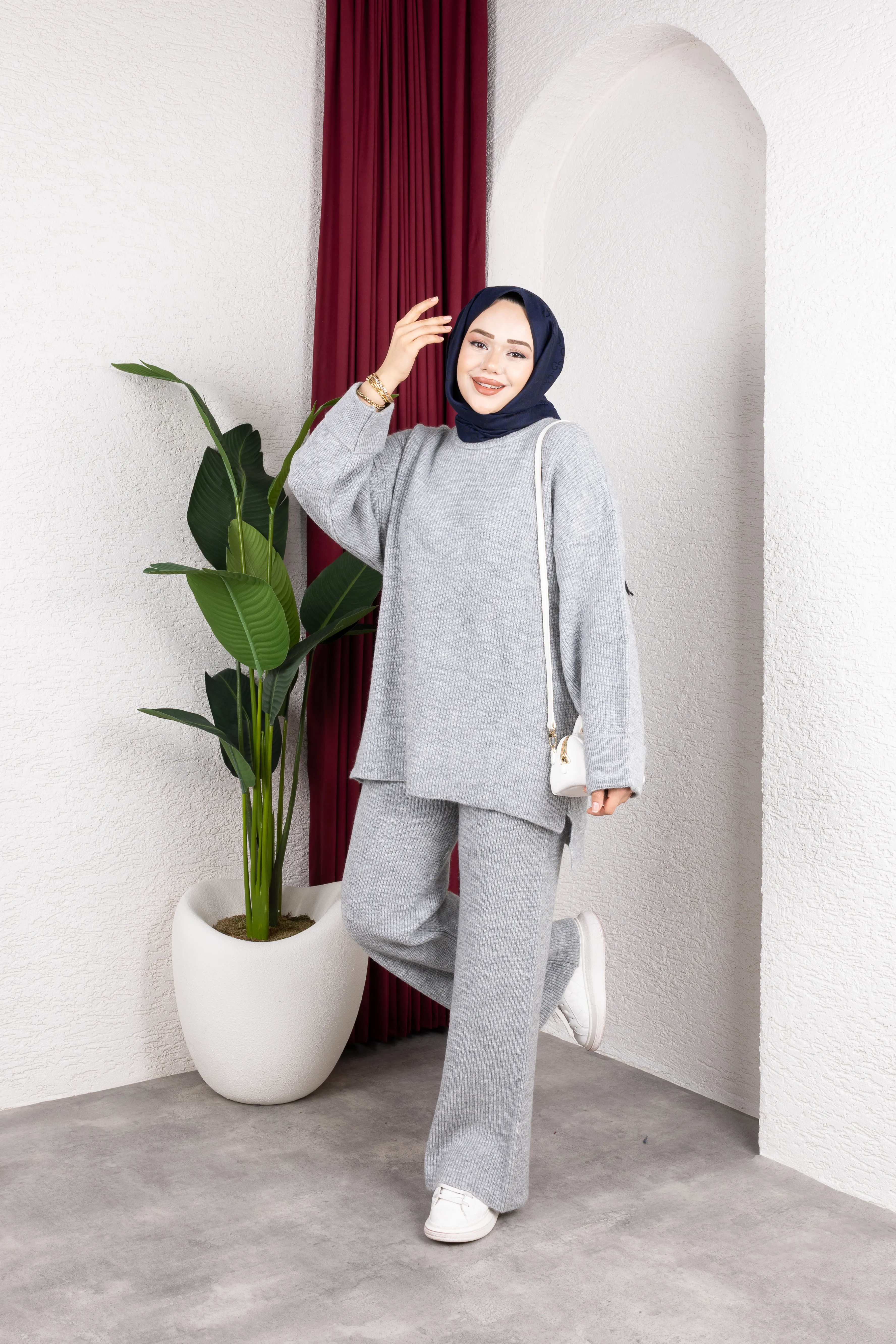 Sık Dokuma Premium Pantolonlu Takım Gri