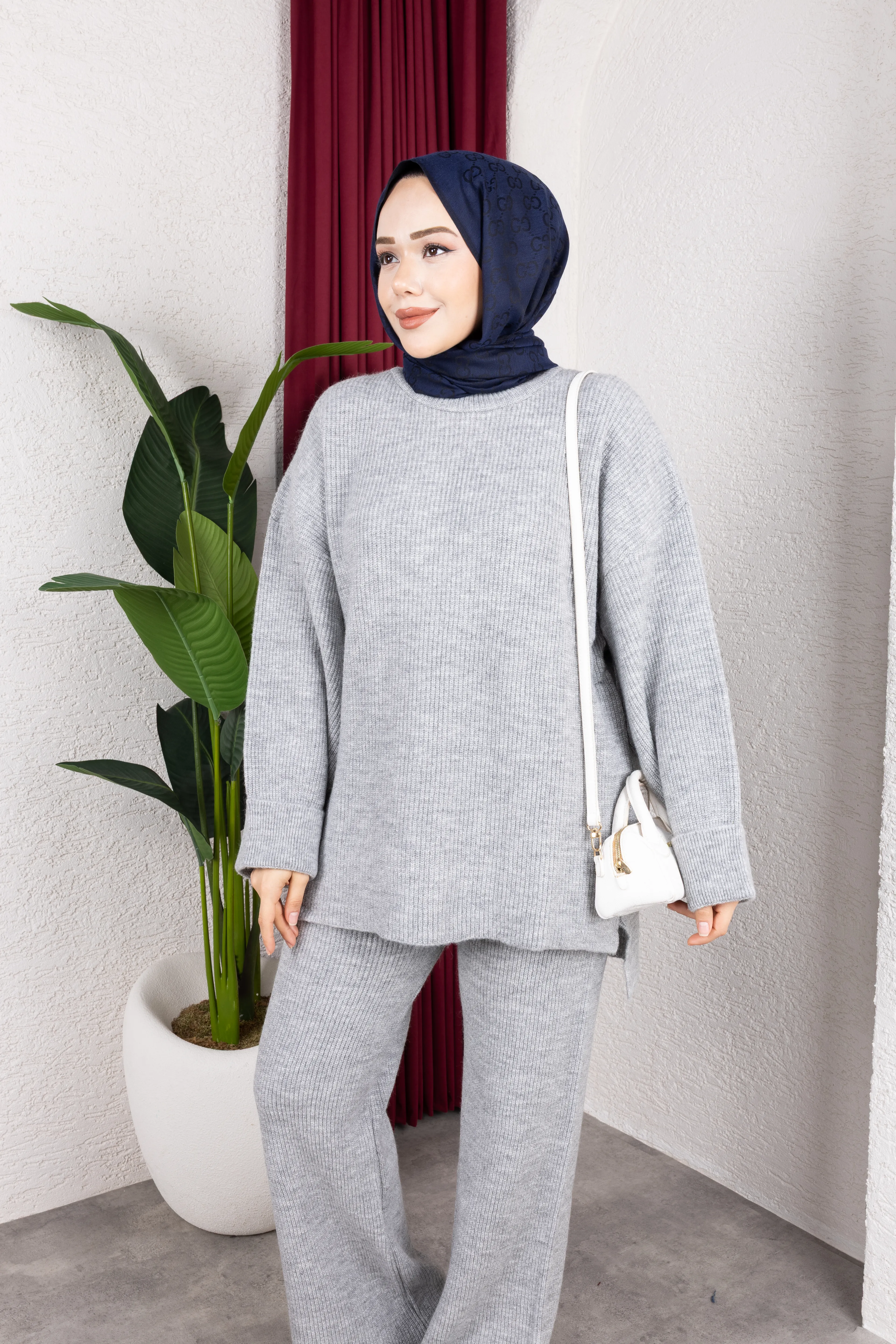 Sık Dokuma Premium Pantolonlu Takım Gri