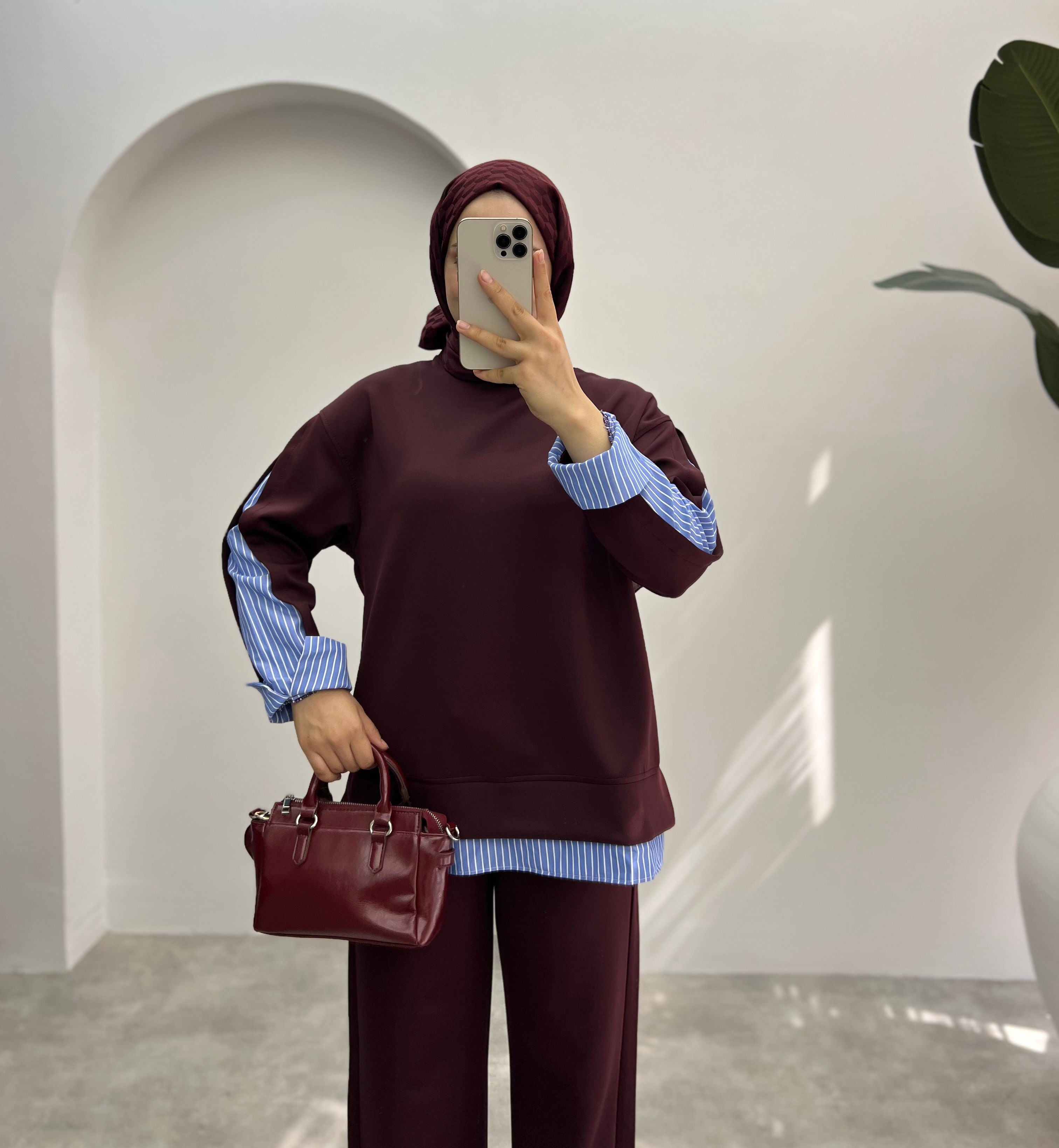 Scuba Gömlekli Takım Bordo 