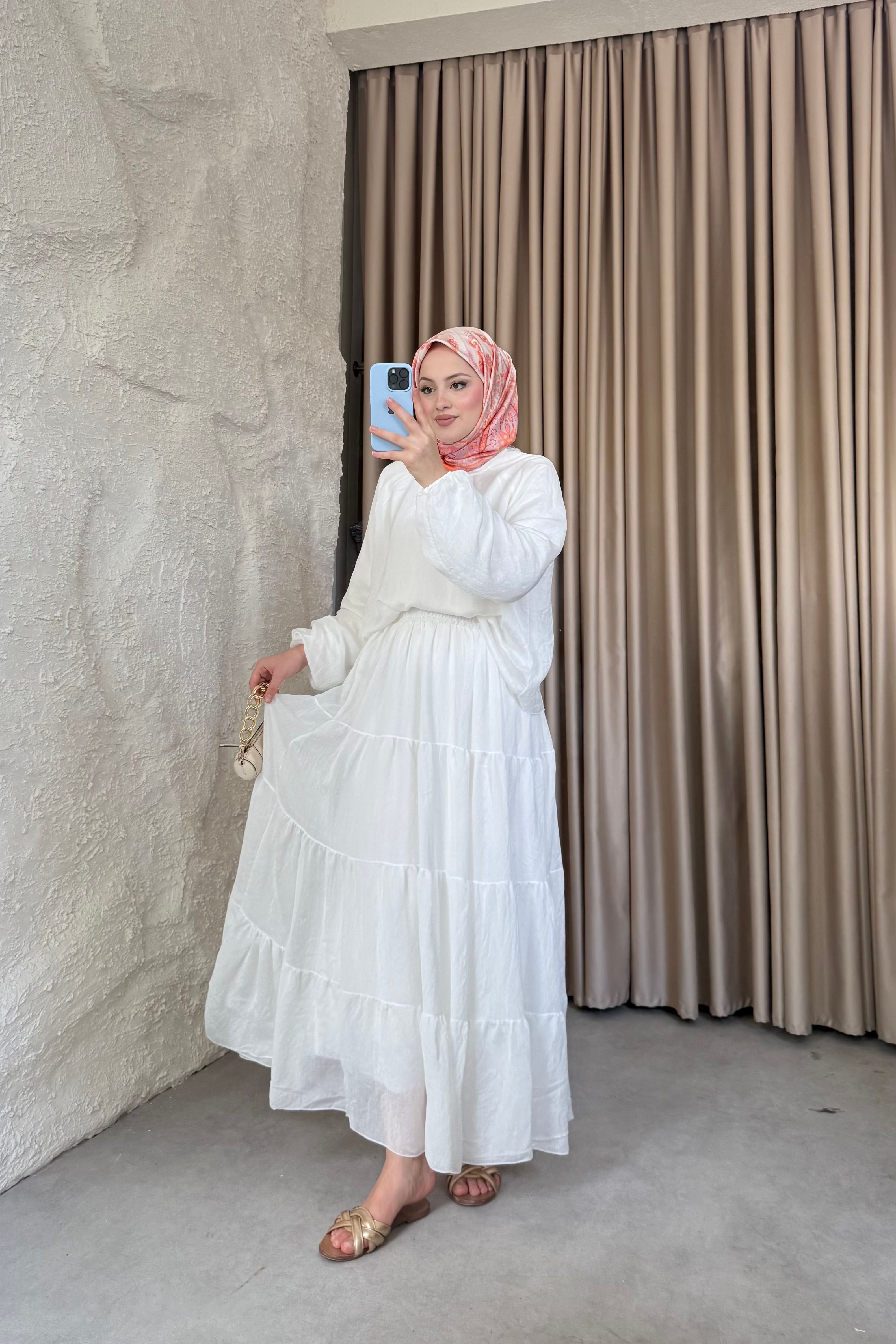 Nora Etekli Takım Beyaz 