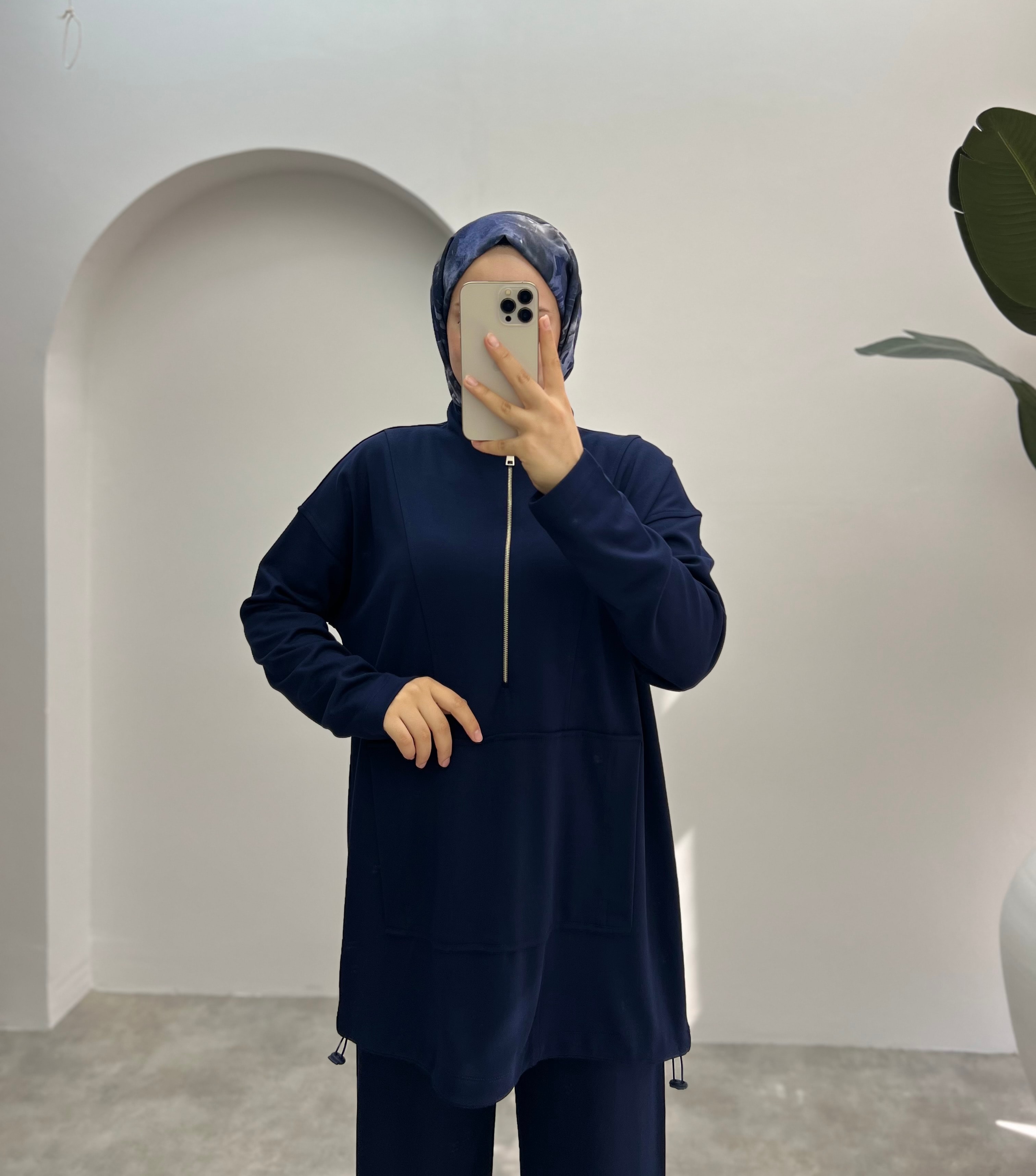 Oysh Fermuarlı Premıum Pantolonlu Takım Lacivert 
