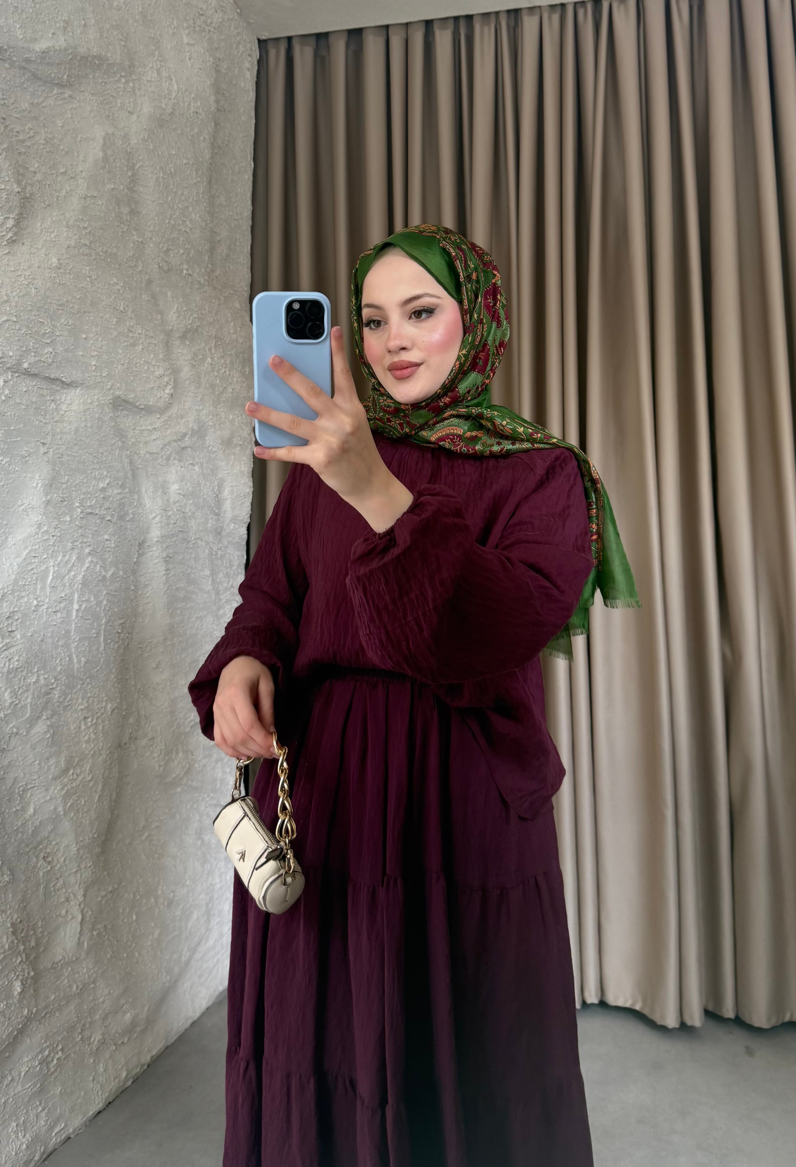 Nora Etekli Takım Bordo 