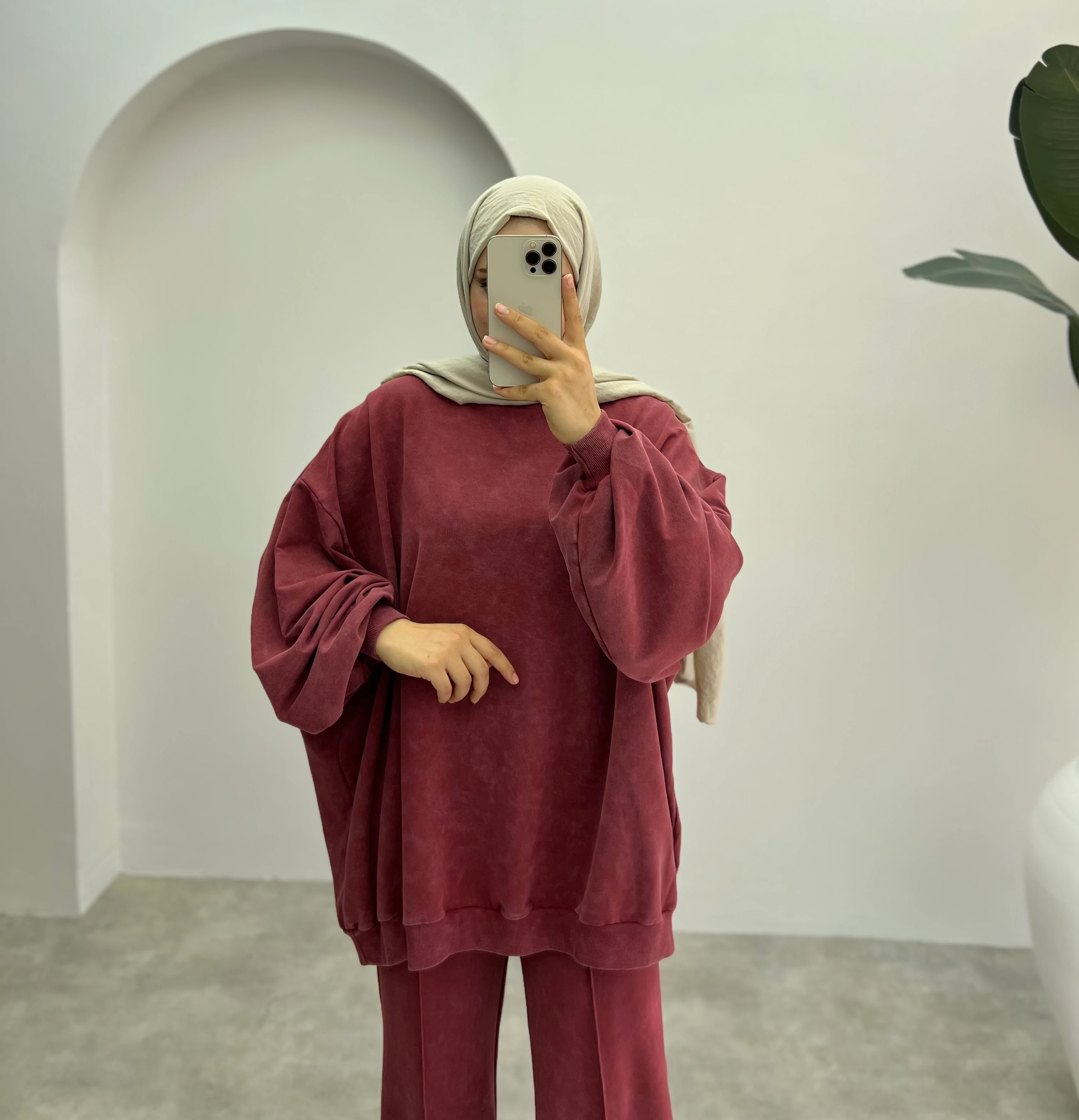 Batik Desen Oversize Pantolonlu Takım  