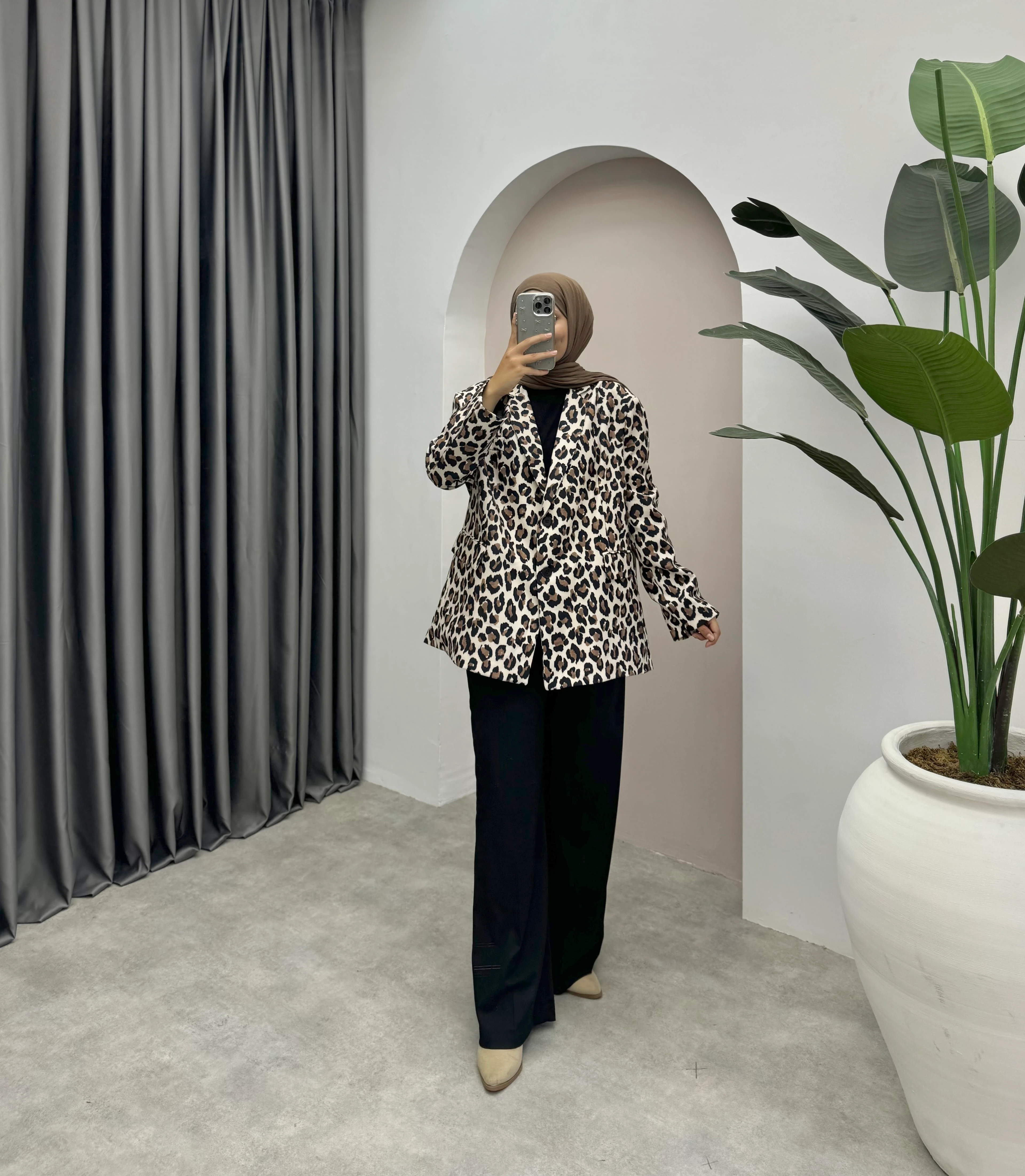 Leopar Blazer Ceket 