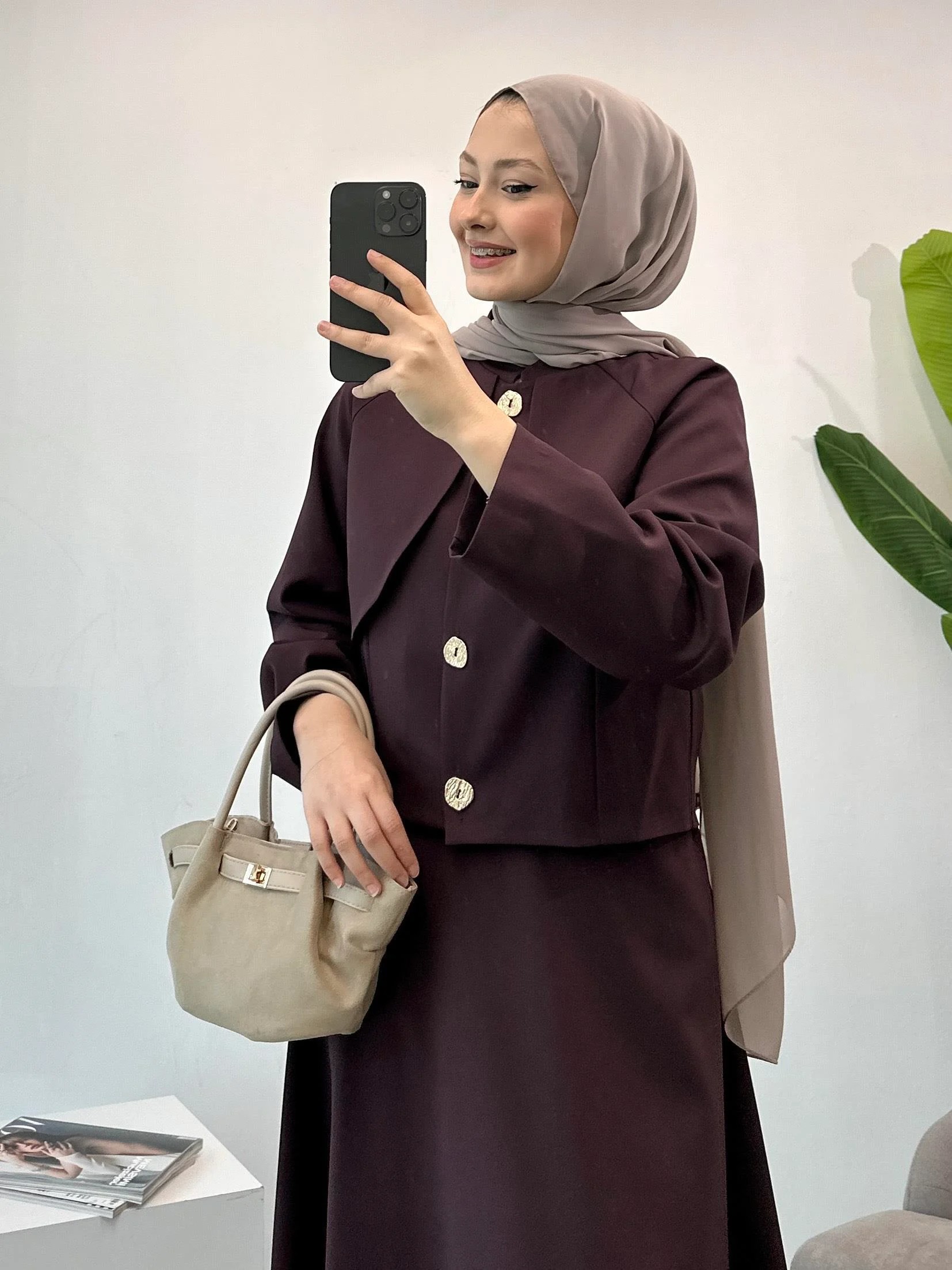 Mia Etekli Takım - Bordo