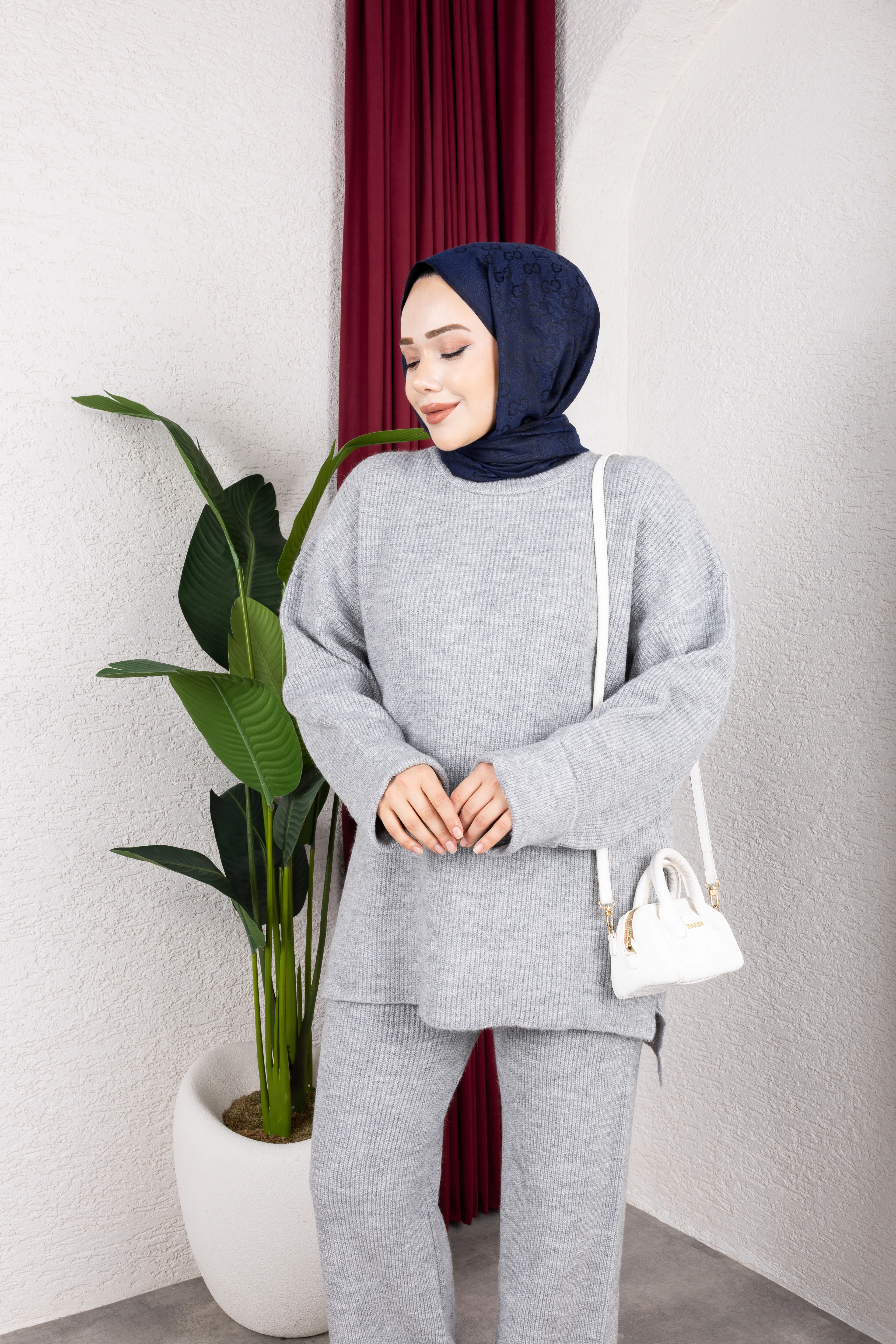 Sık Dokuma Premium Pantolonlu Takım Gri