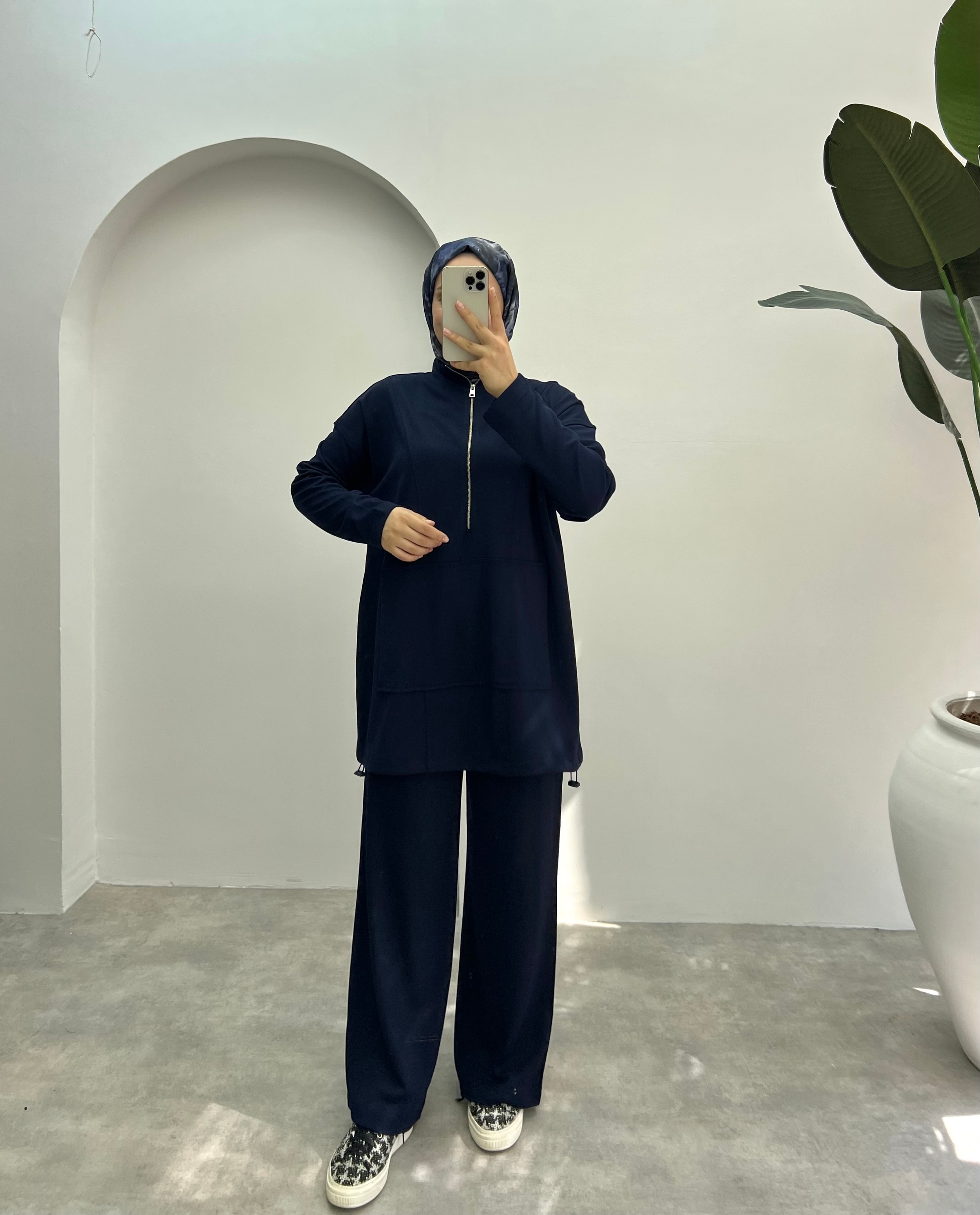 Oysh Fermuarlı Premıum Pantolonlu Takım Lacivert 