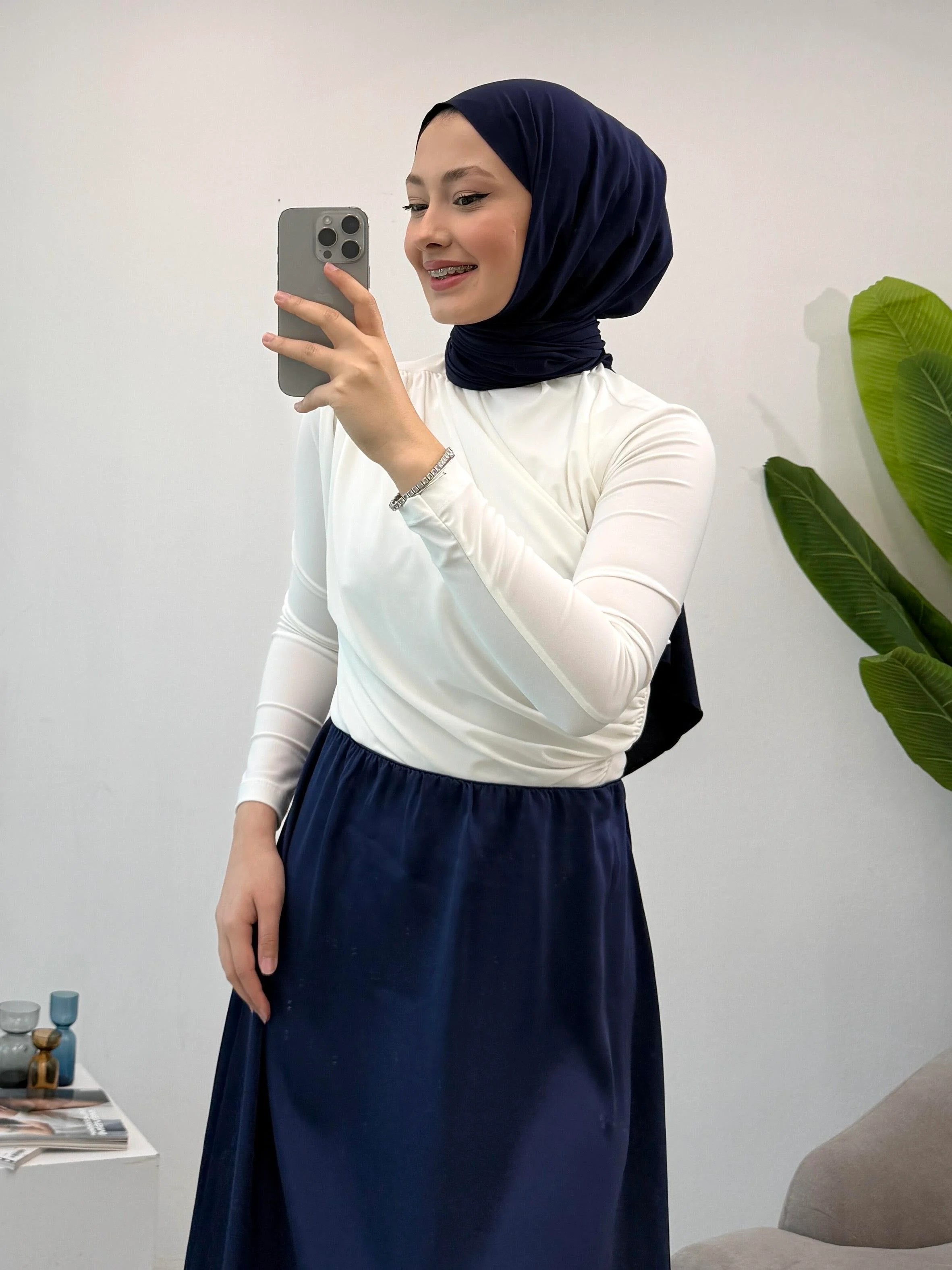 Saten Etek  - Lacivert