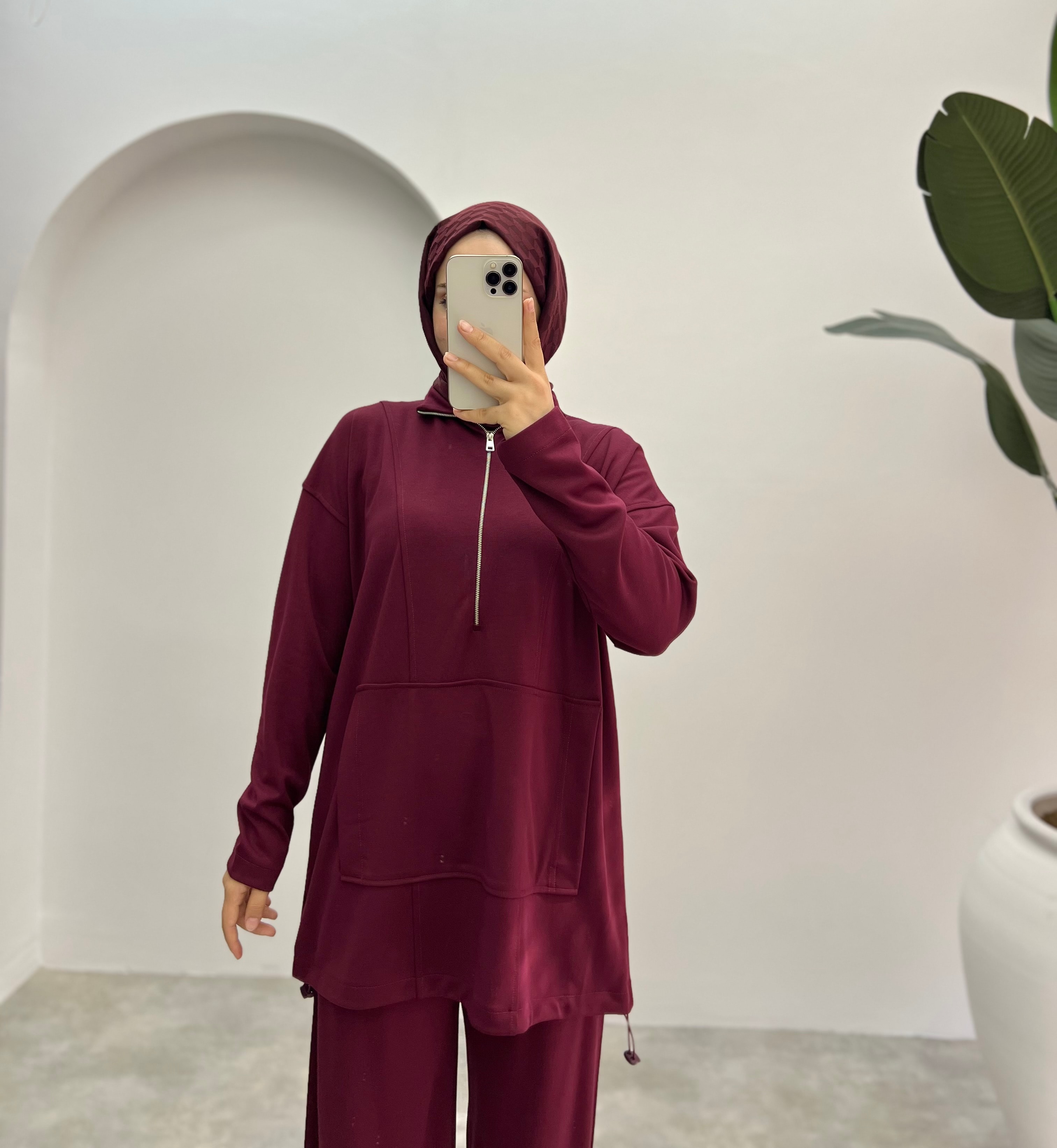 Oysh Premıum Pantolonlu Takım Bordo 