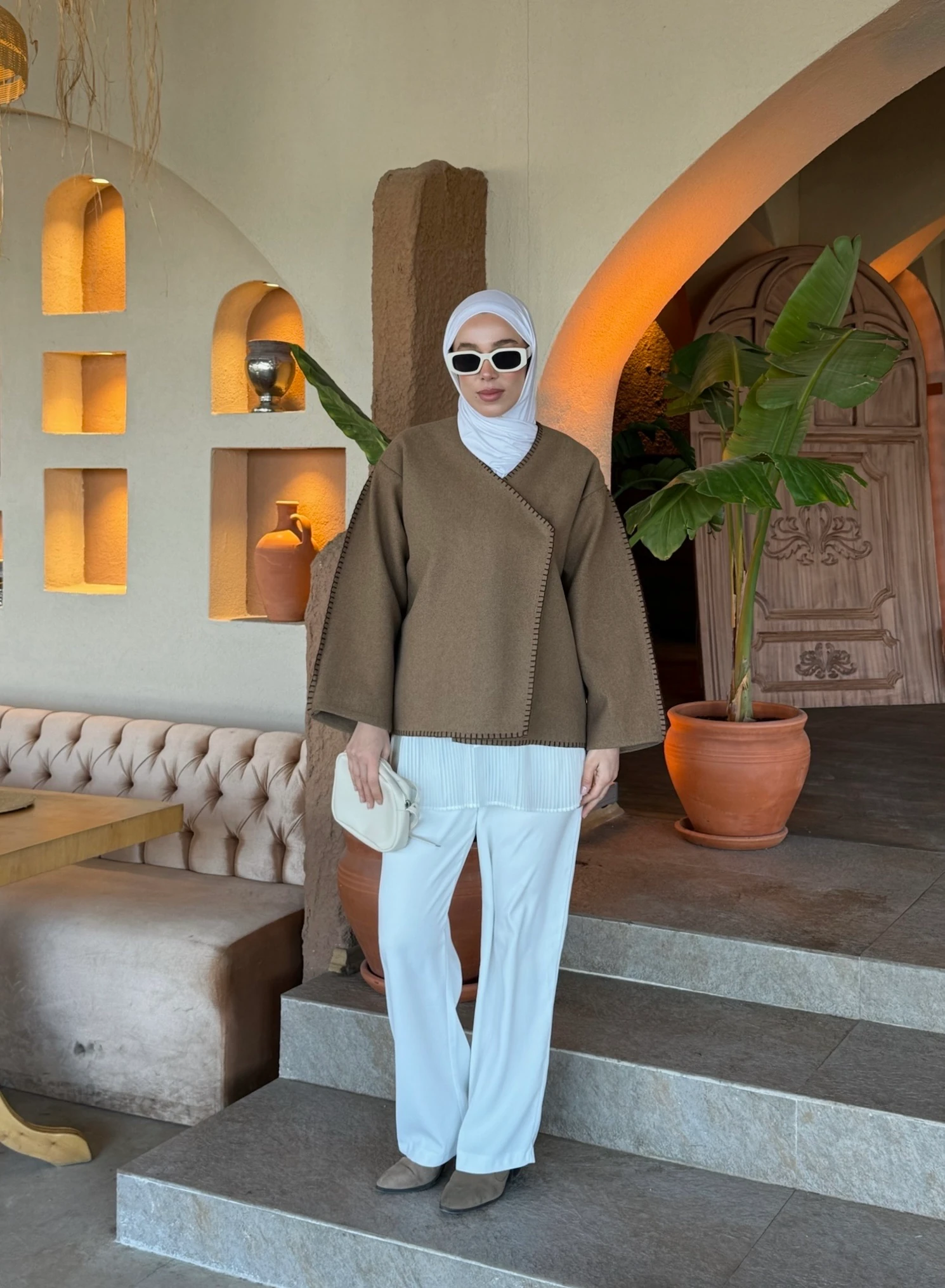 Premıum Dikişli Kaşe Ceket Kahverengi 