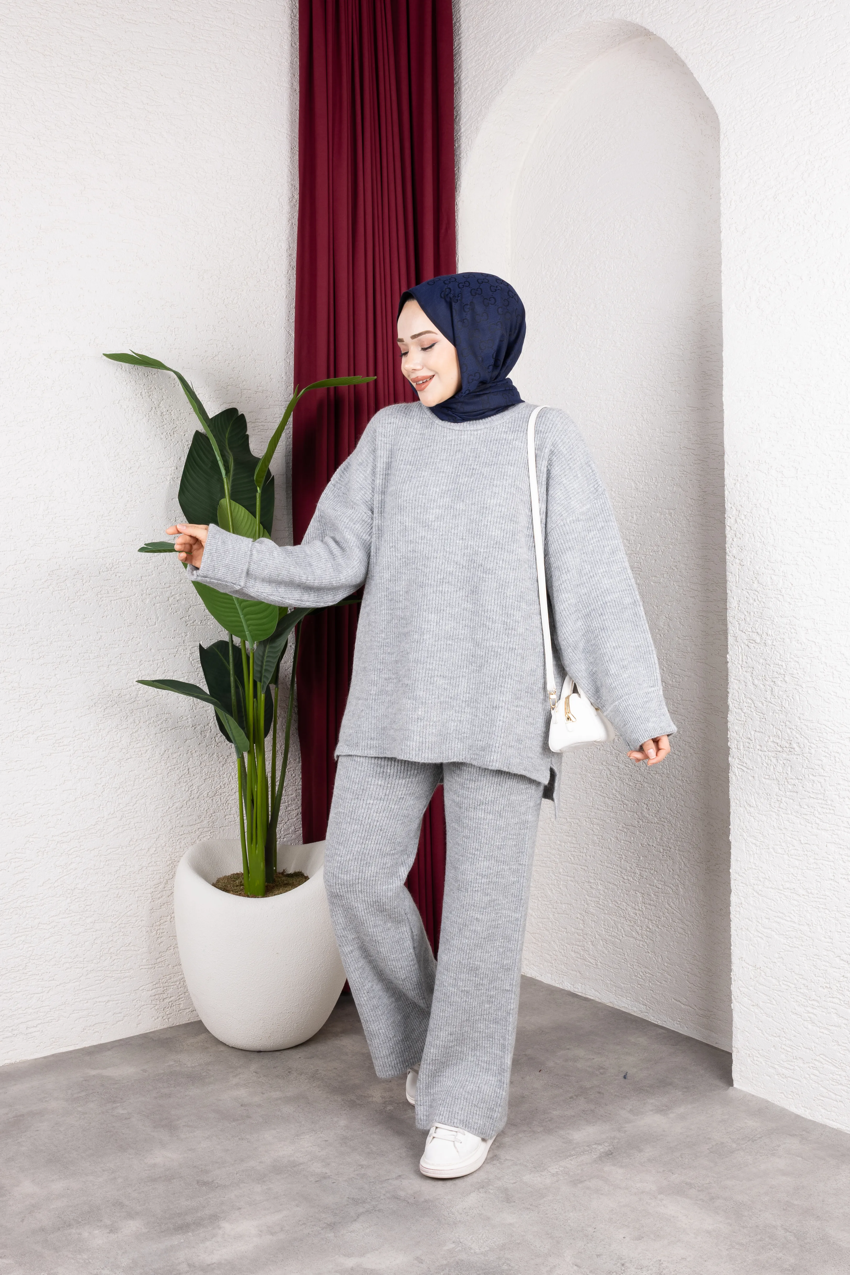 Sık Dokuma Premium Pantolonlu Takım Gri