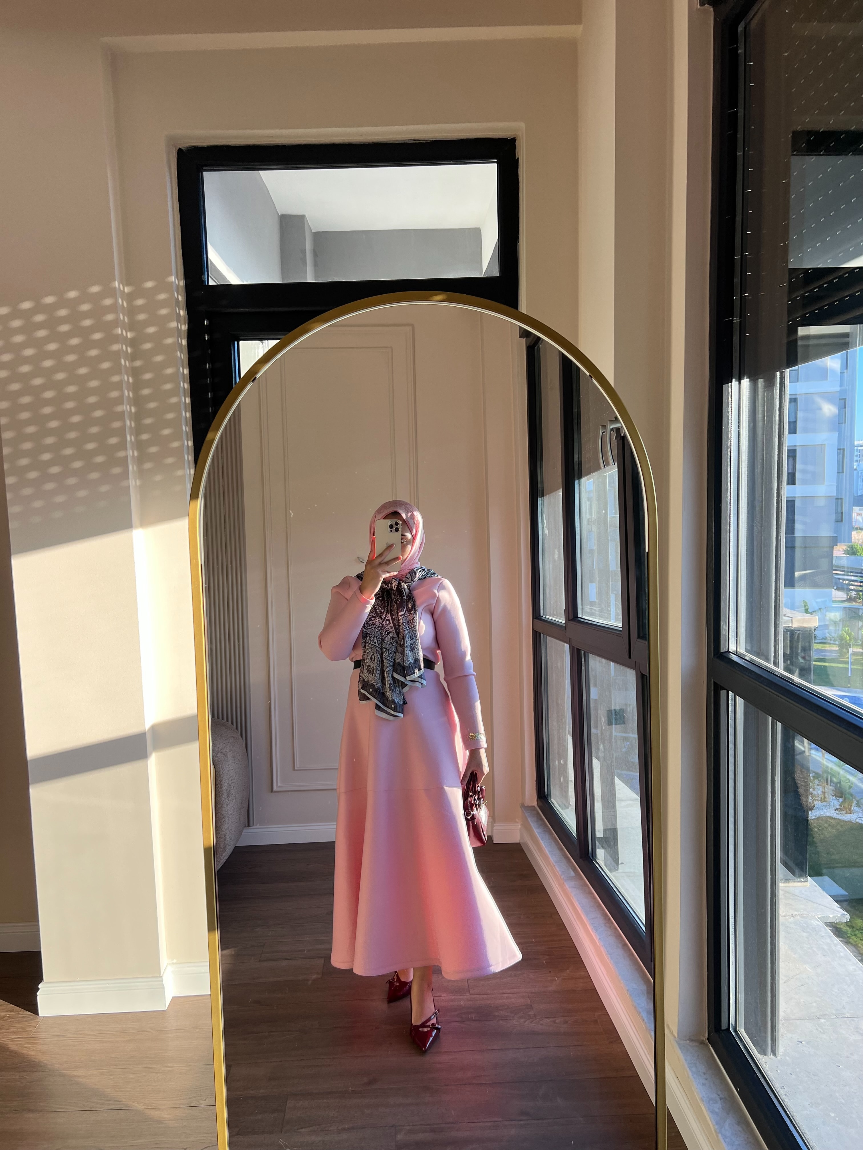 Linda Scuba Elbise Pembe 