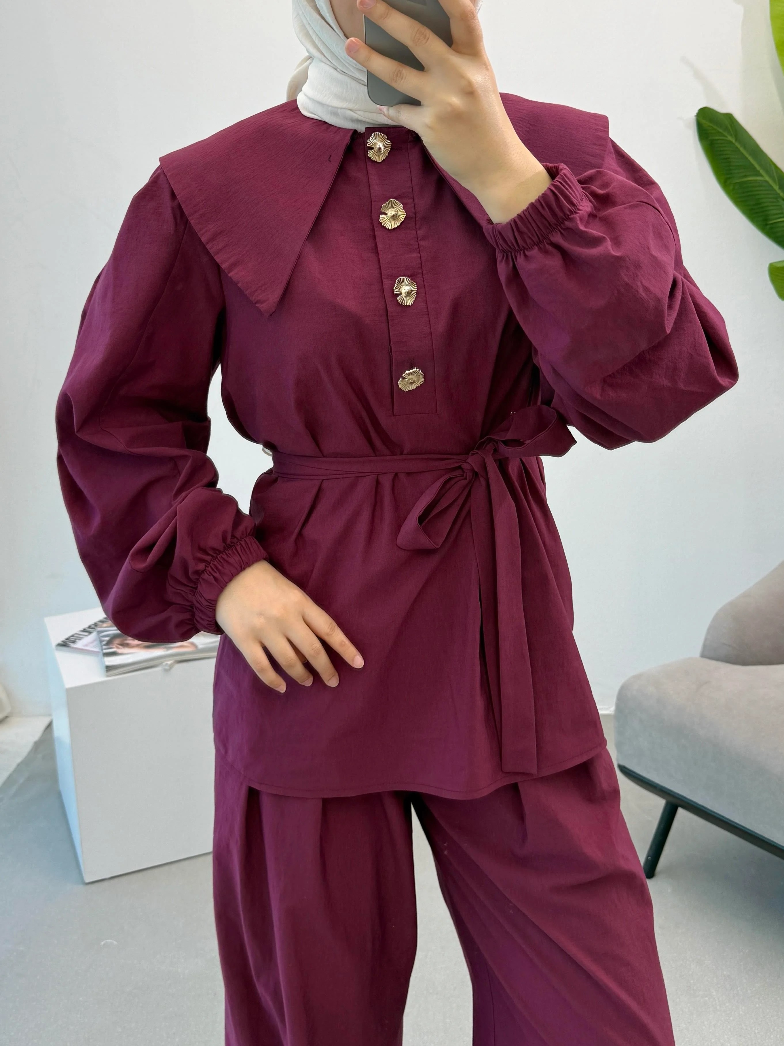 Katre Pantolonlu Takım - Bordo