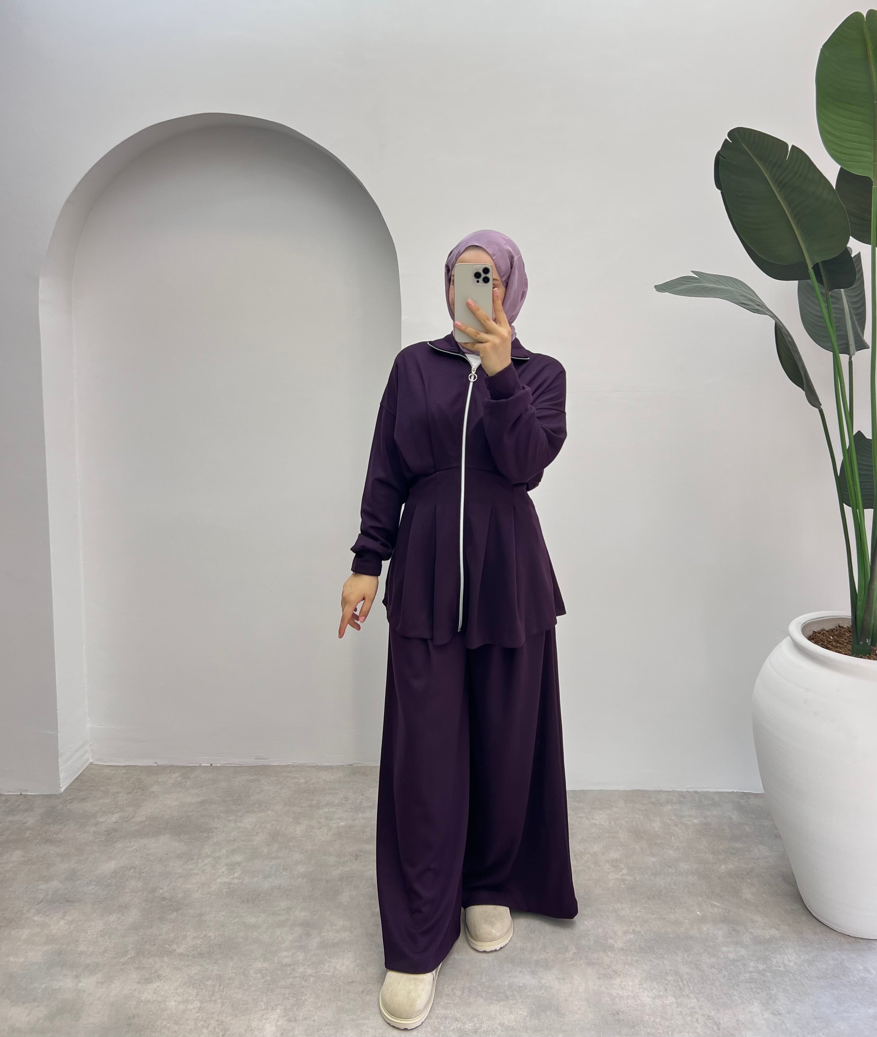 Lia Kemerli Oysho Takım Mürdüm