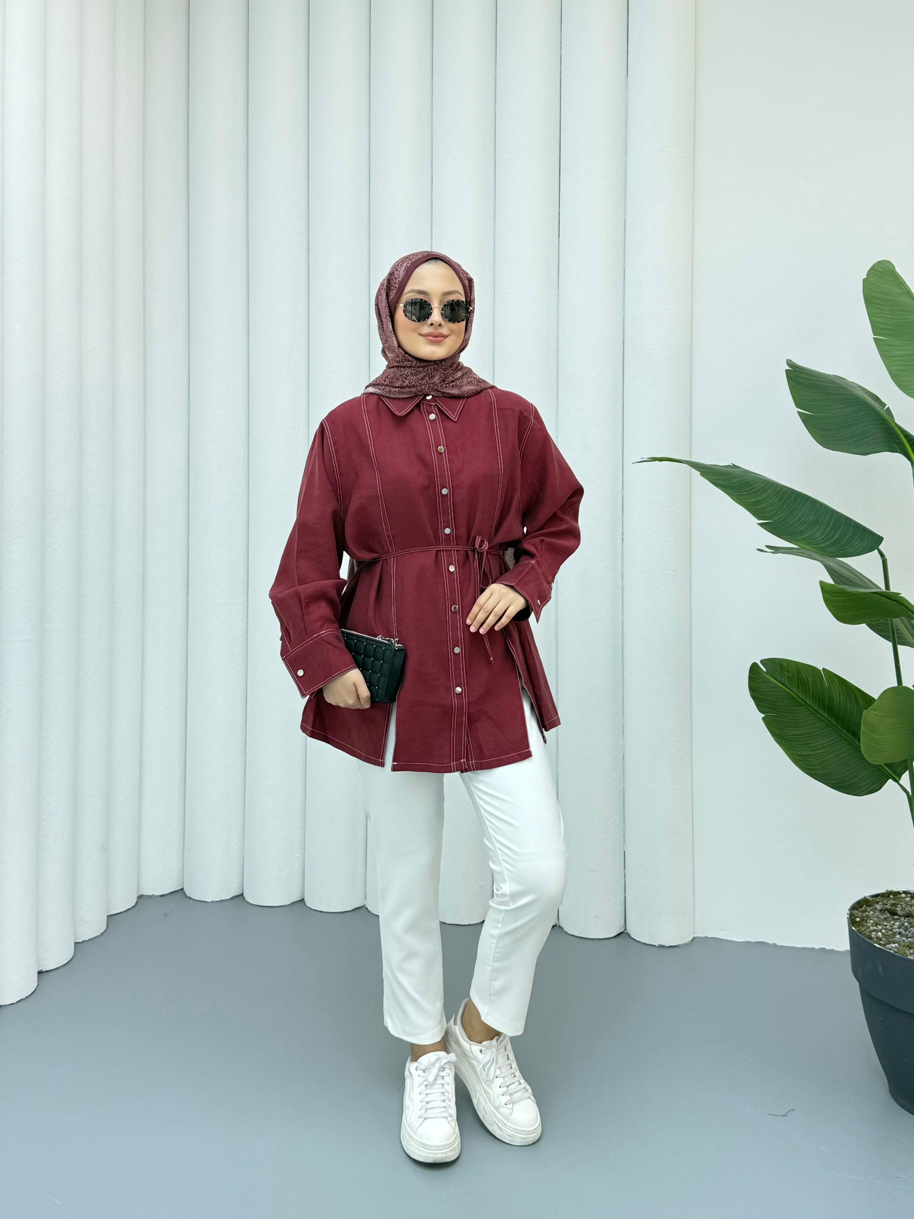 Gardenya Çift Dikiş Detaylı Gömlek