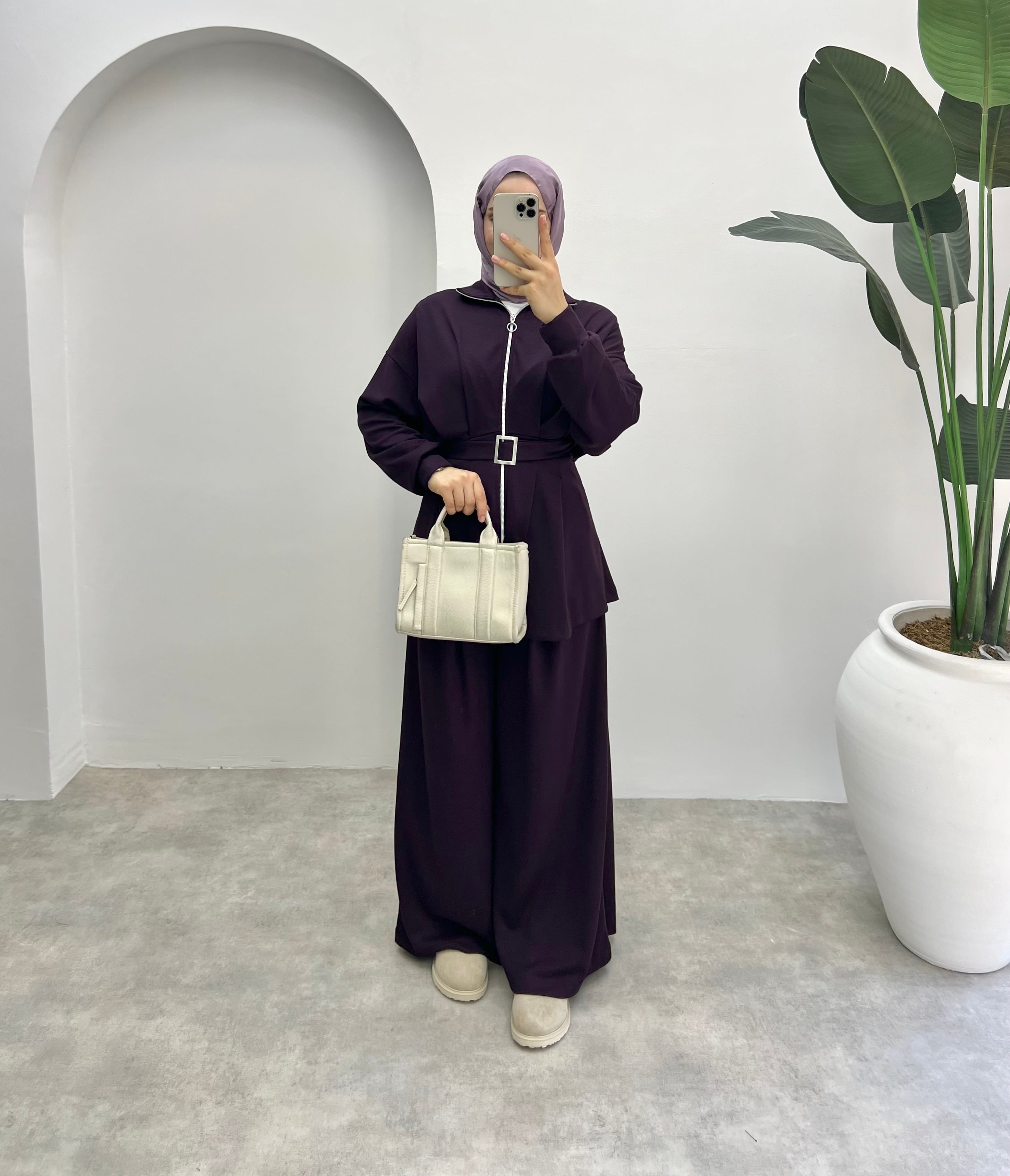 Lia Kemerli Oysho Takım Mürdüm