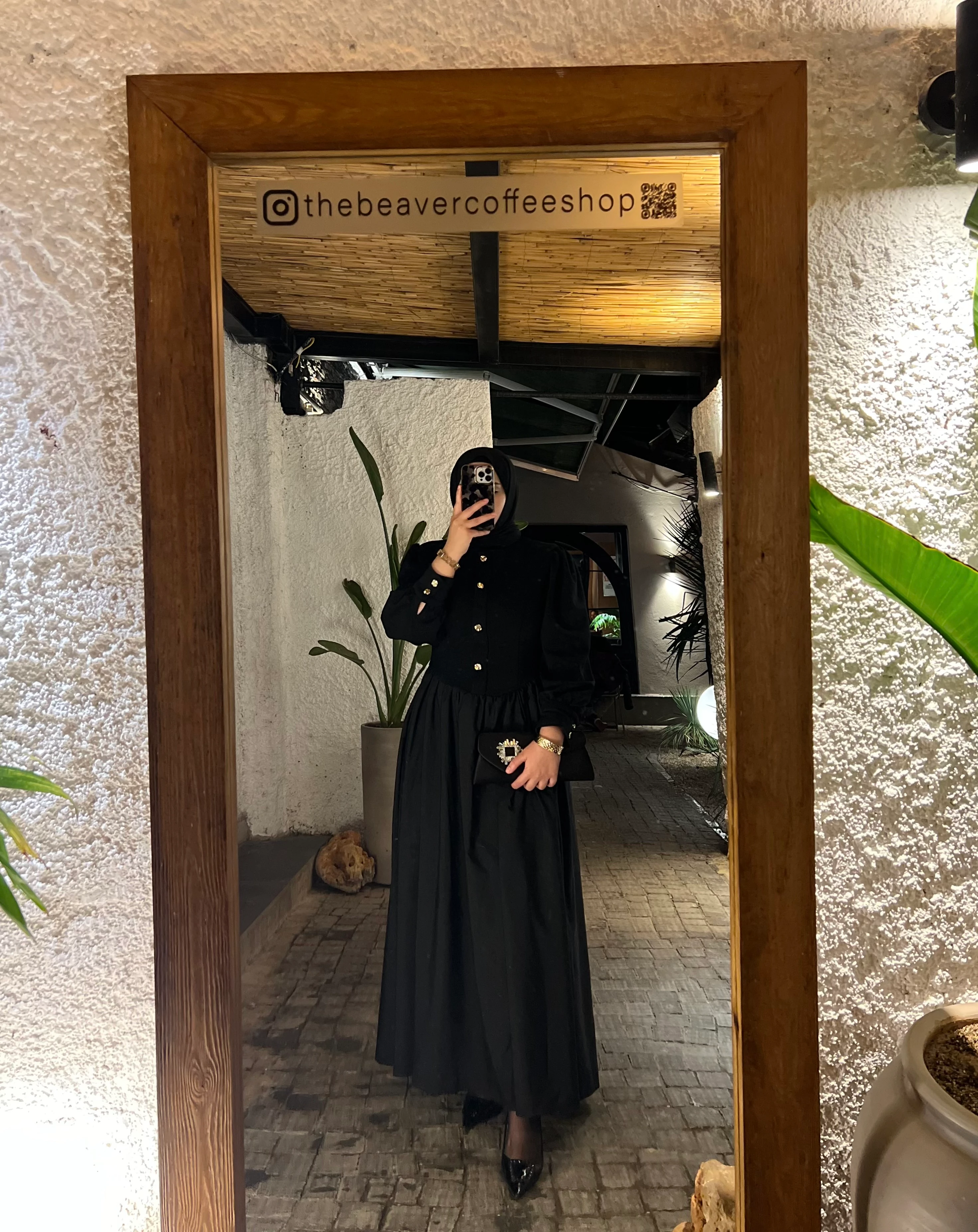 Gold Düğmeli Premium Elbise 