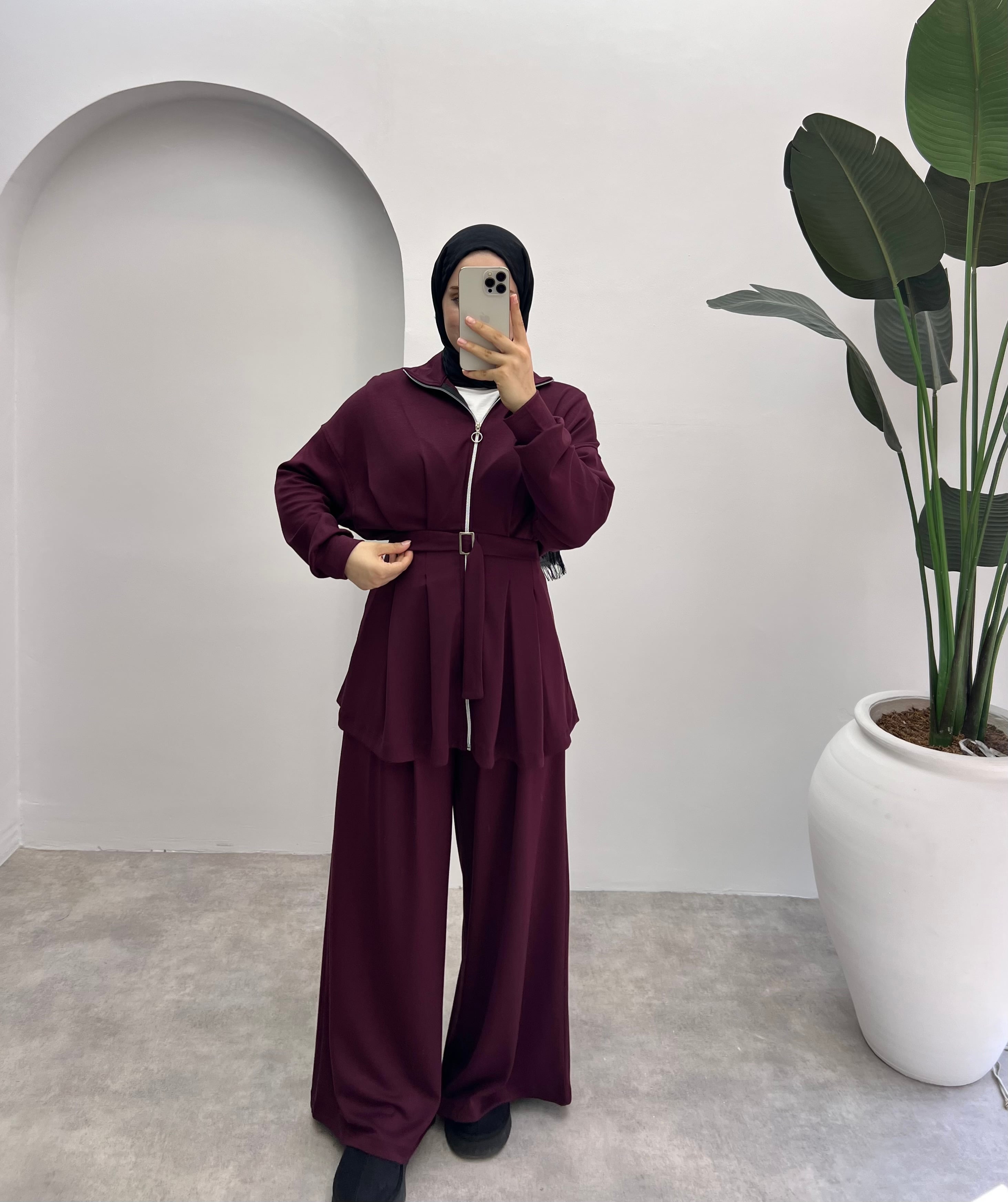 Lia Kemerli Oysho Takım Bordo 