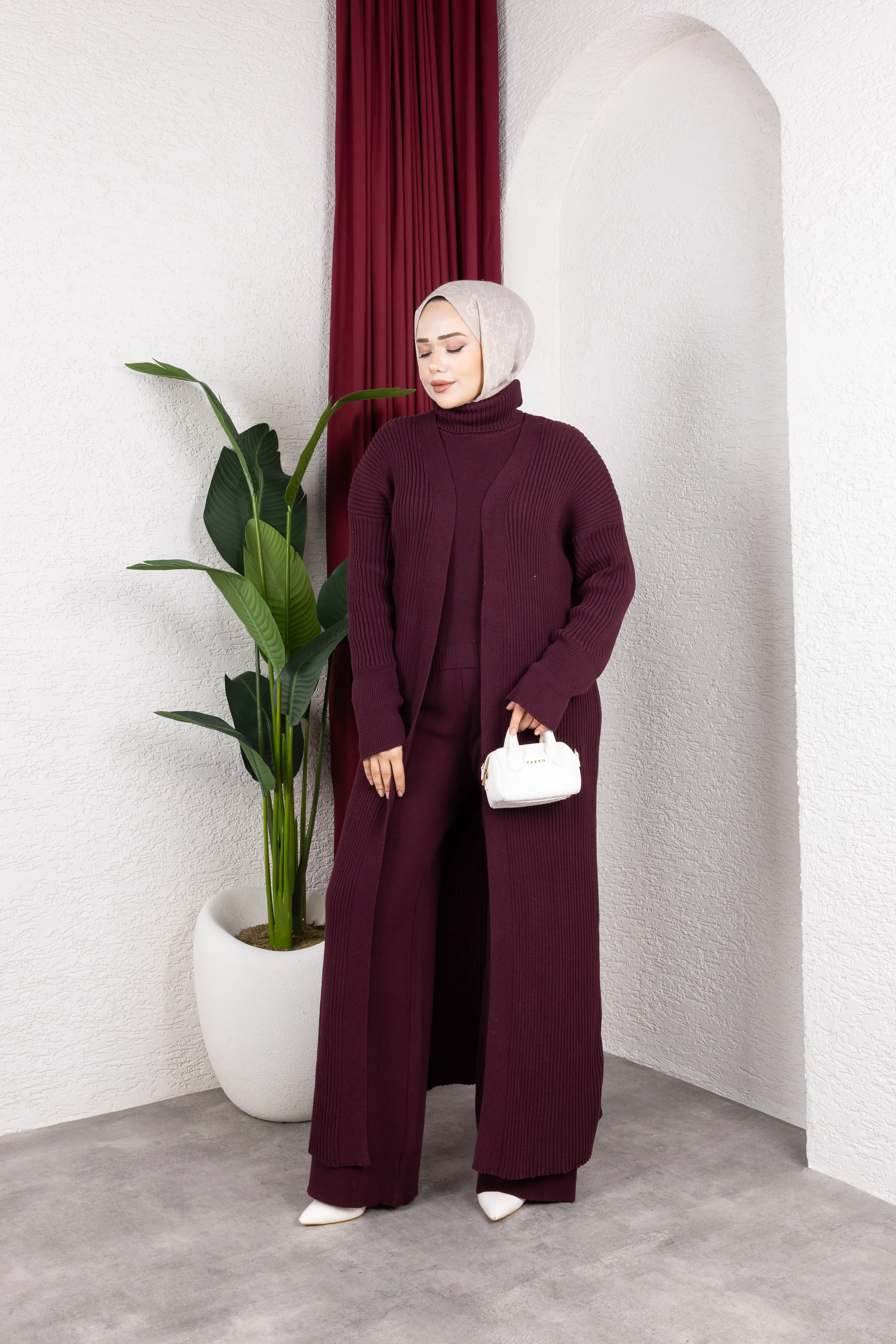 Jolie Triko Üçlü Takım Bordo