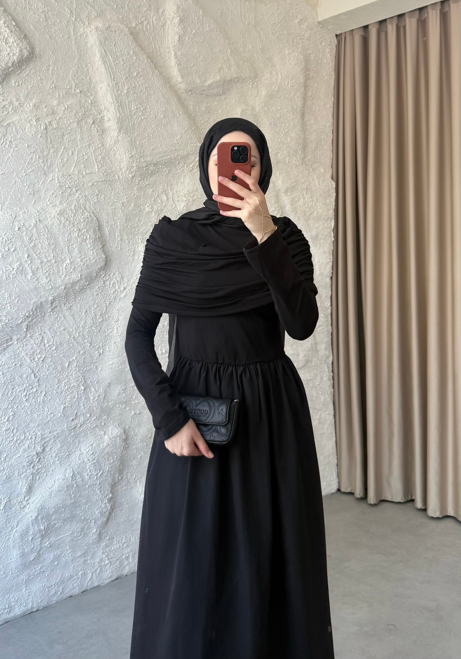 Drape Elbise - Siyah