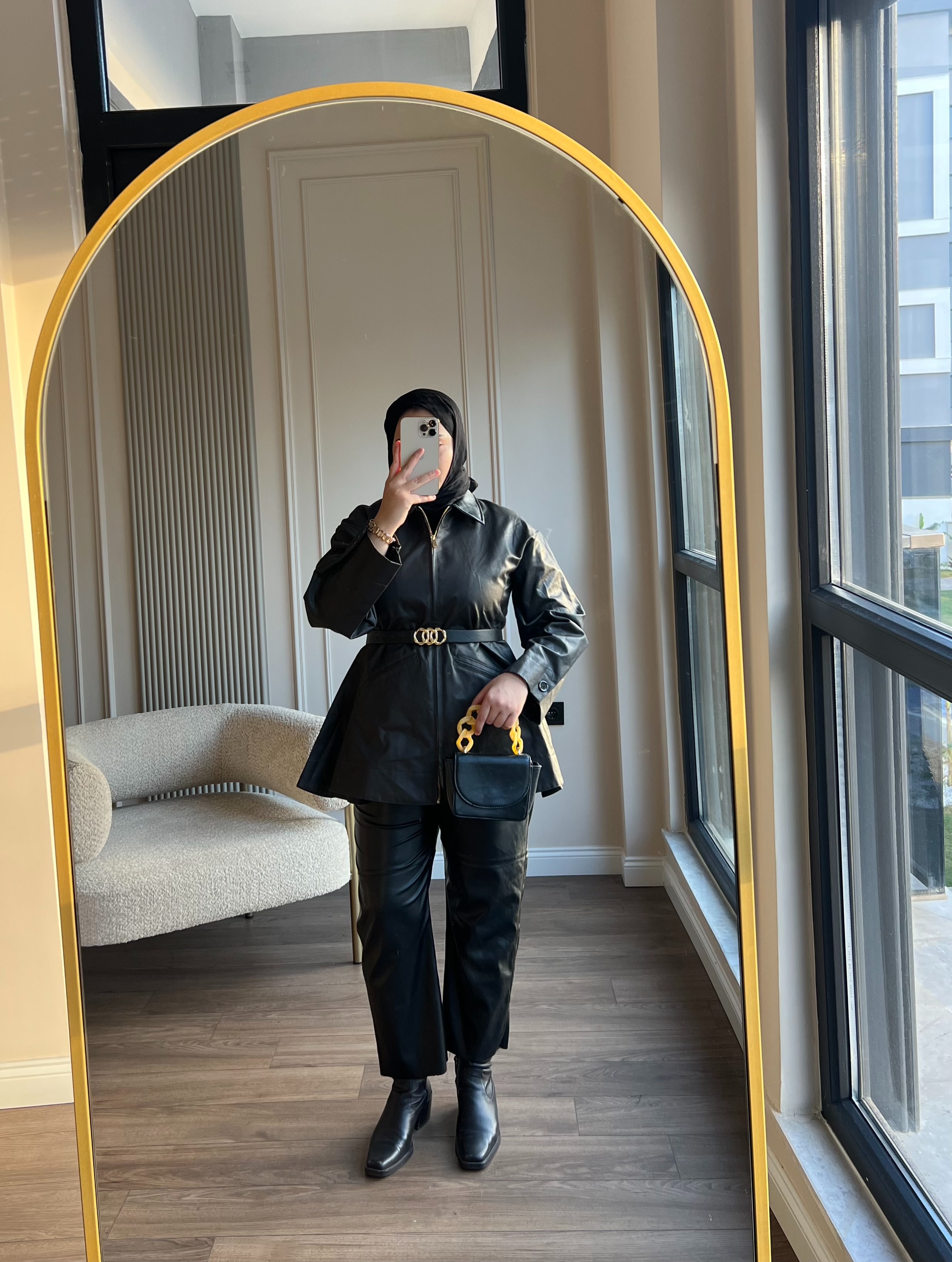 Belden Oturtmalı Fermuarlı Trenç Acı Kahve