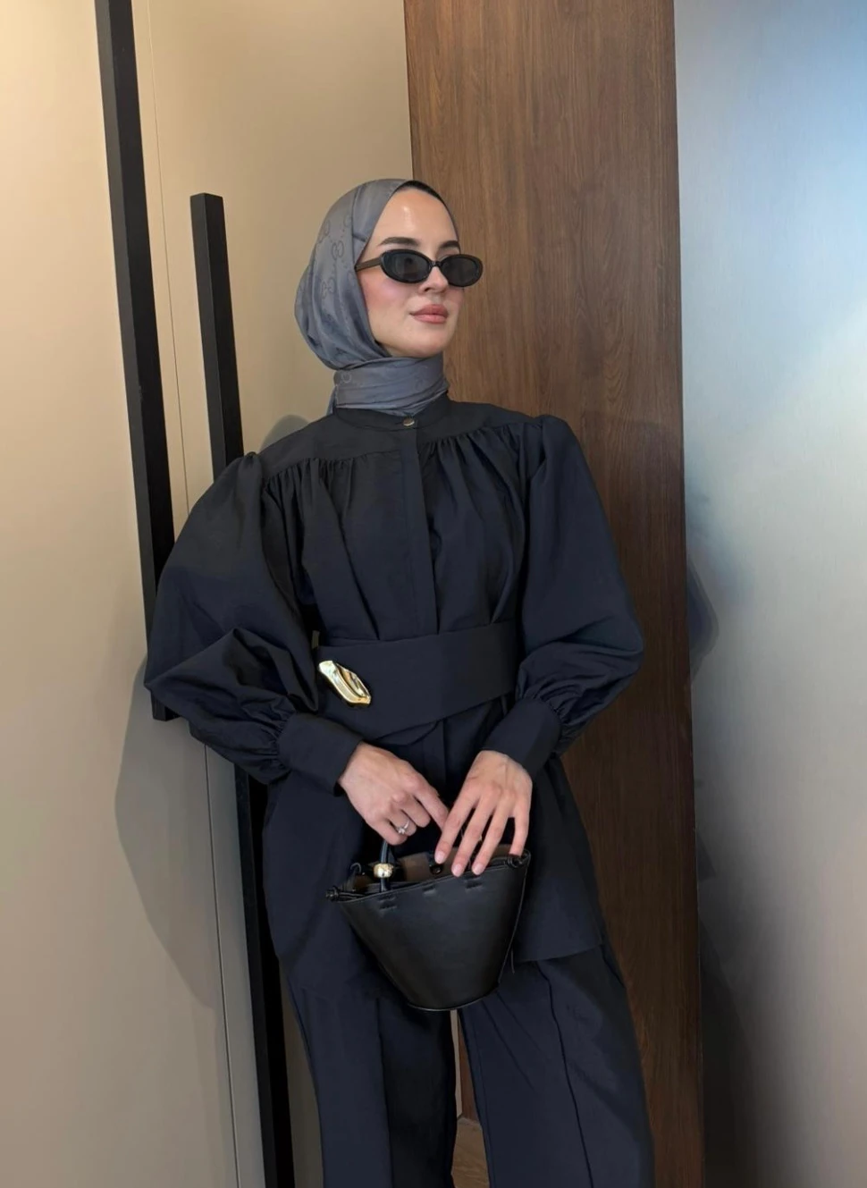 Cupra Broş Detaylı Pantolonlu Takım Siyah 