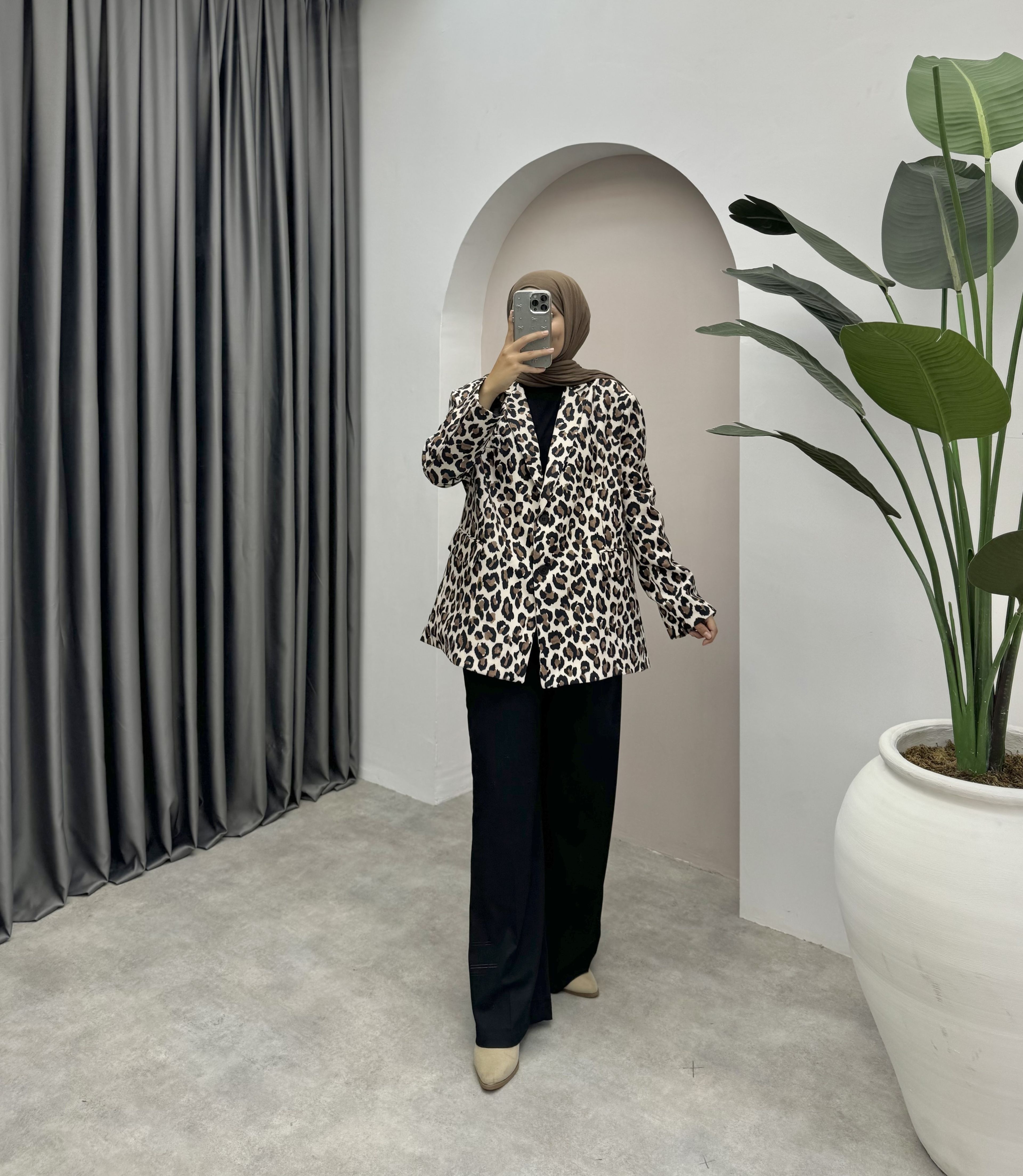 Leopar Blazer Ceket