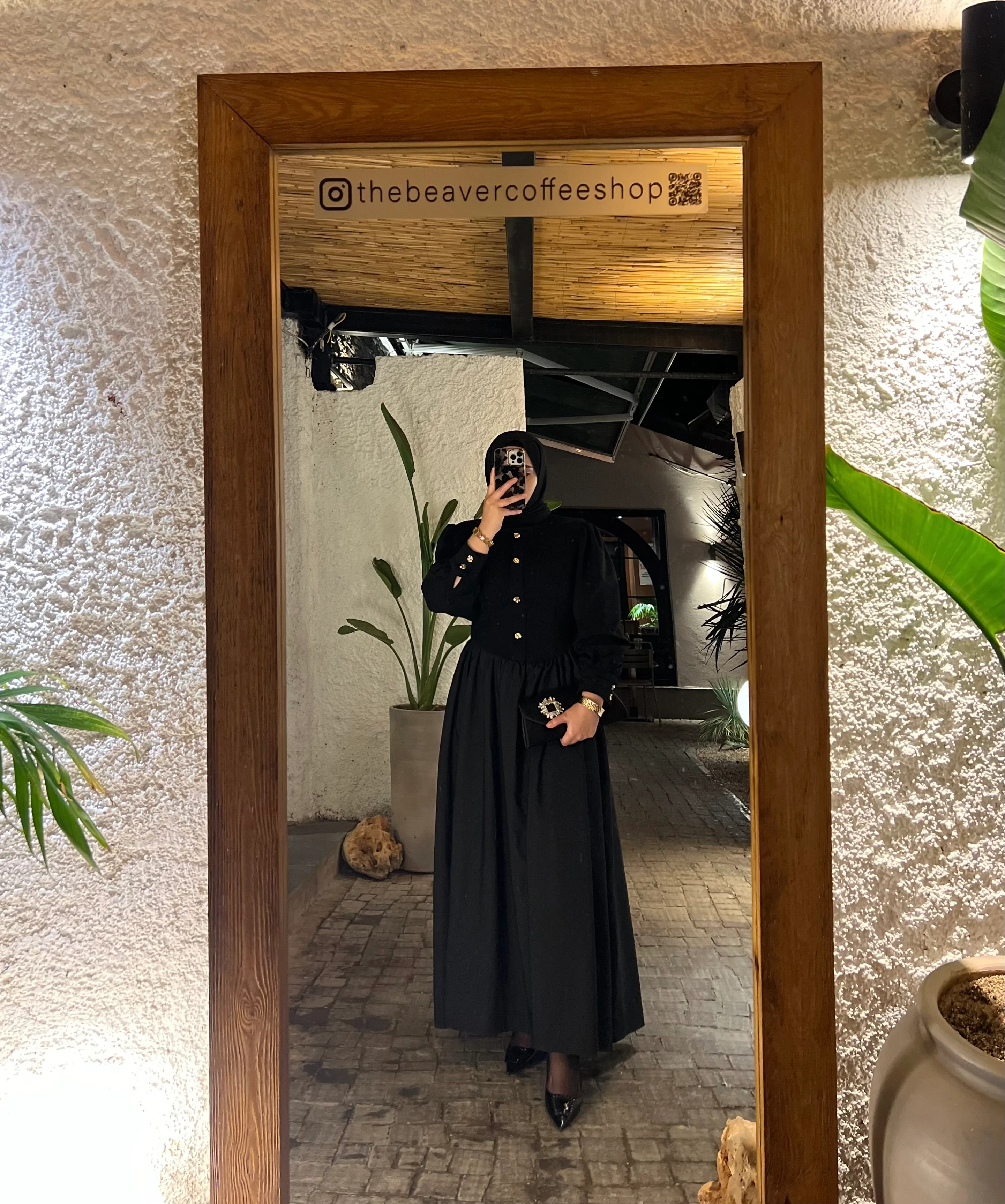 Gold Düğmeli Premium Elbise 