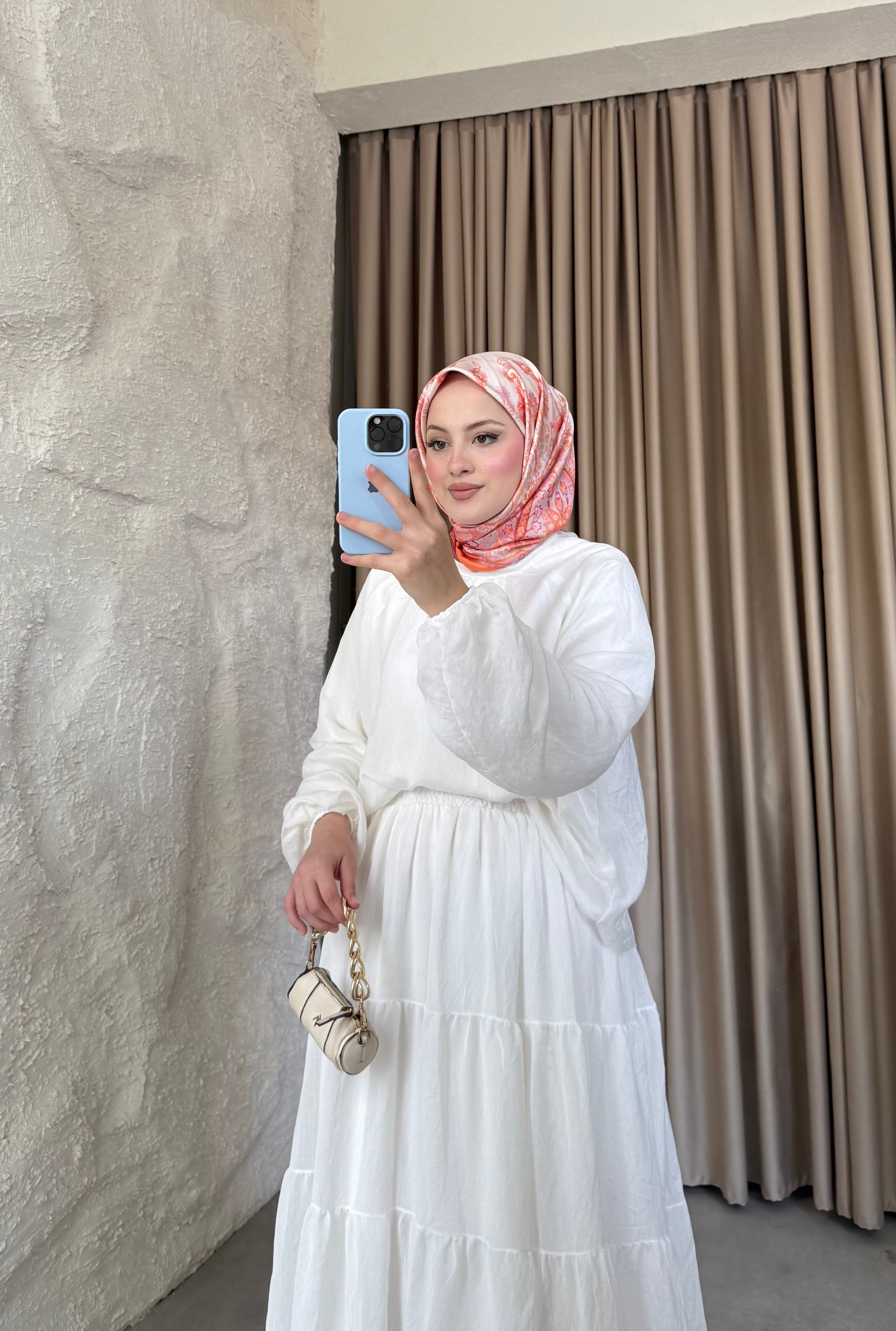 Nora Etekli Takım Beyaz 